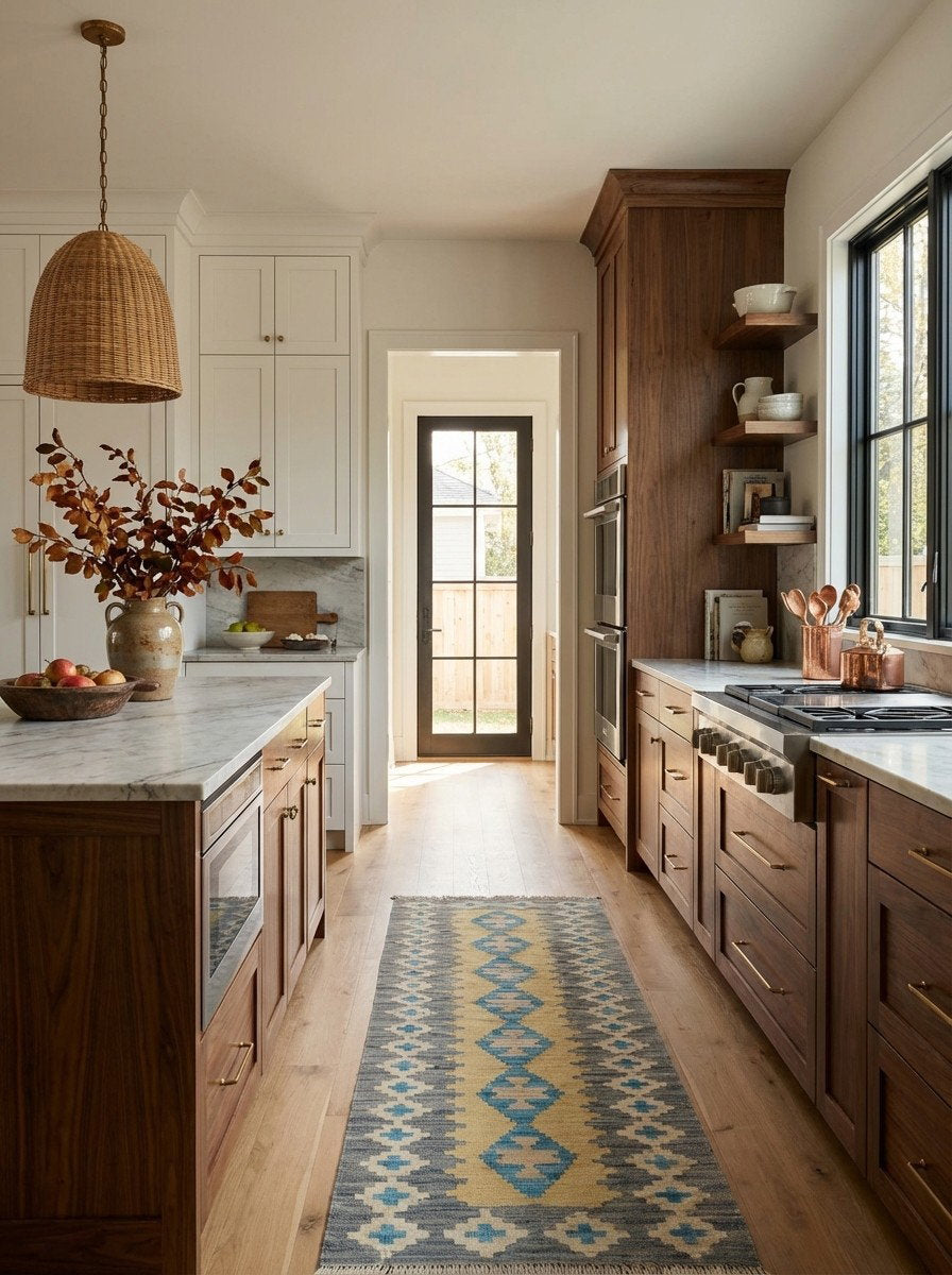 Kelim Gashgai — Handgefertigt, 191x60 cm, Grau, 100% Virgin Wool | Back view