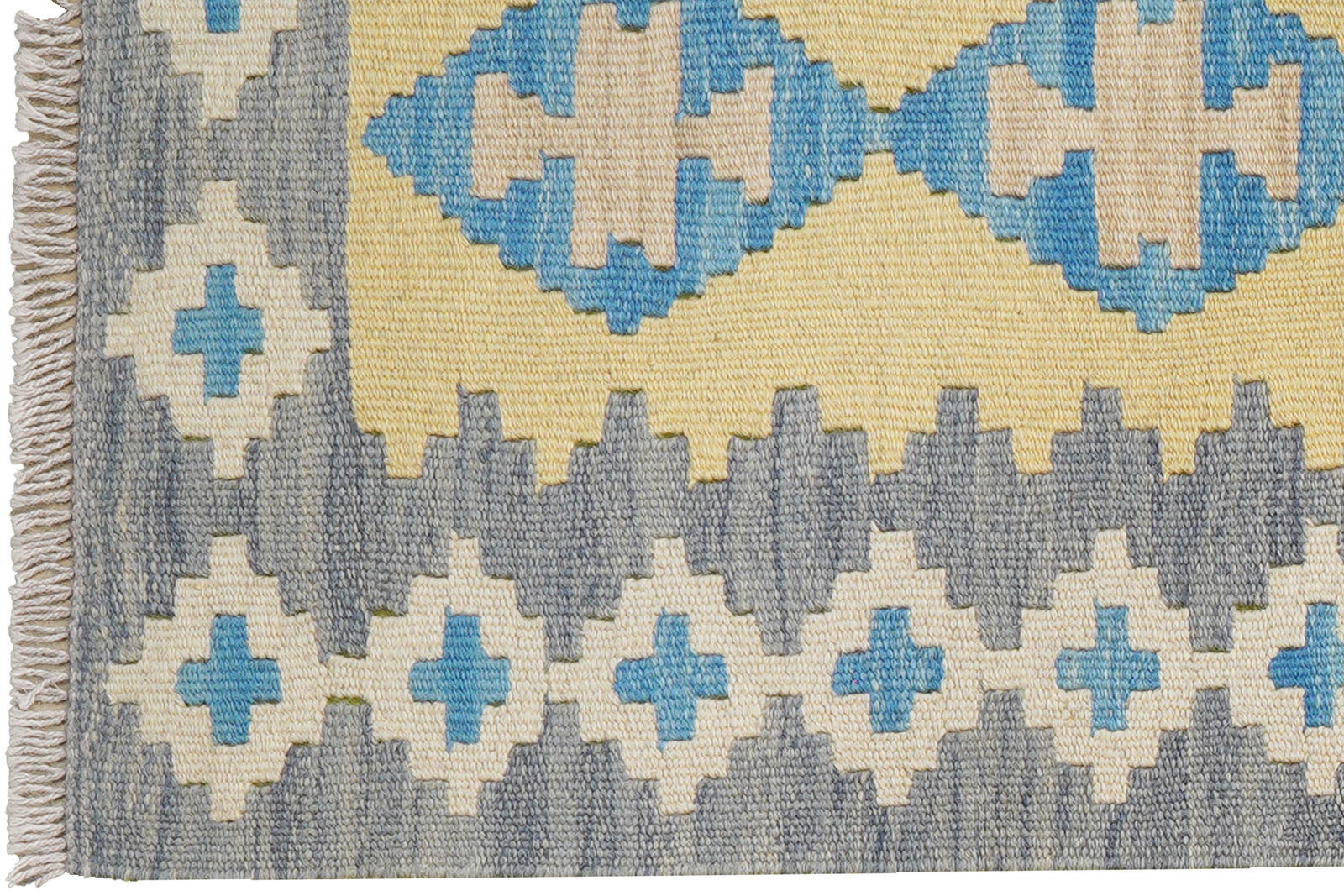 Kelim Gashgai — Handgefertigt, 191x60 cm, Grau, 100% Virgin Wool | View 4