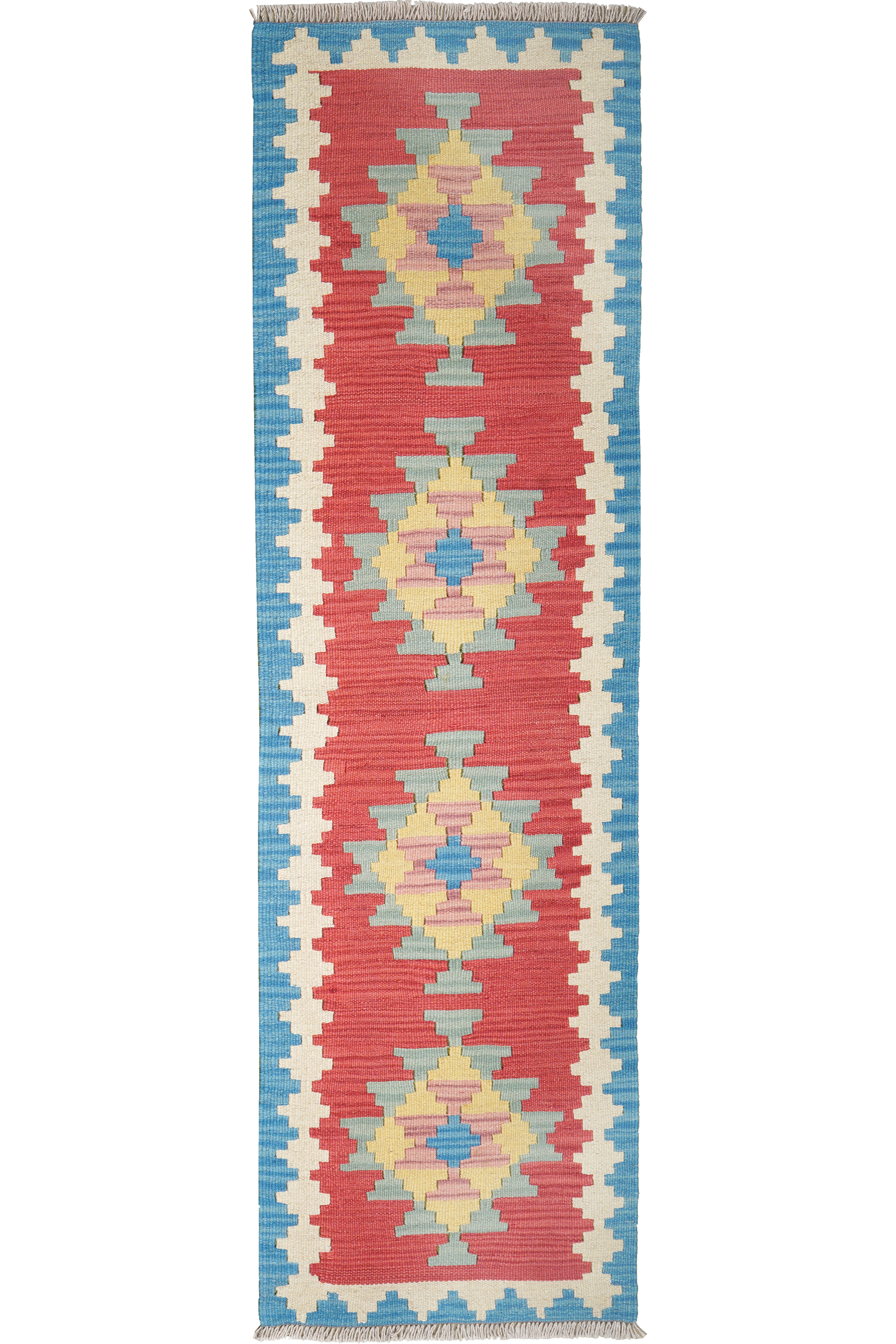 Kelim Gashgai — Handgefertigt, 194x57 cm, Beige, 100% Virgin Wool | Main view