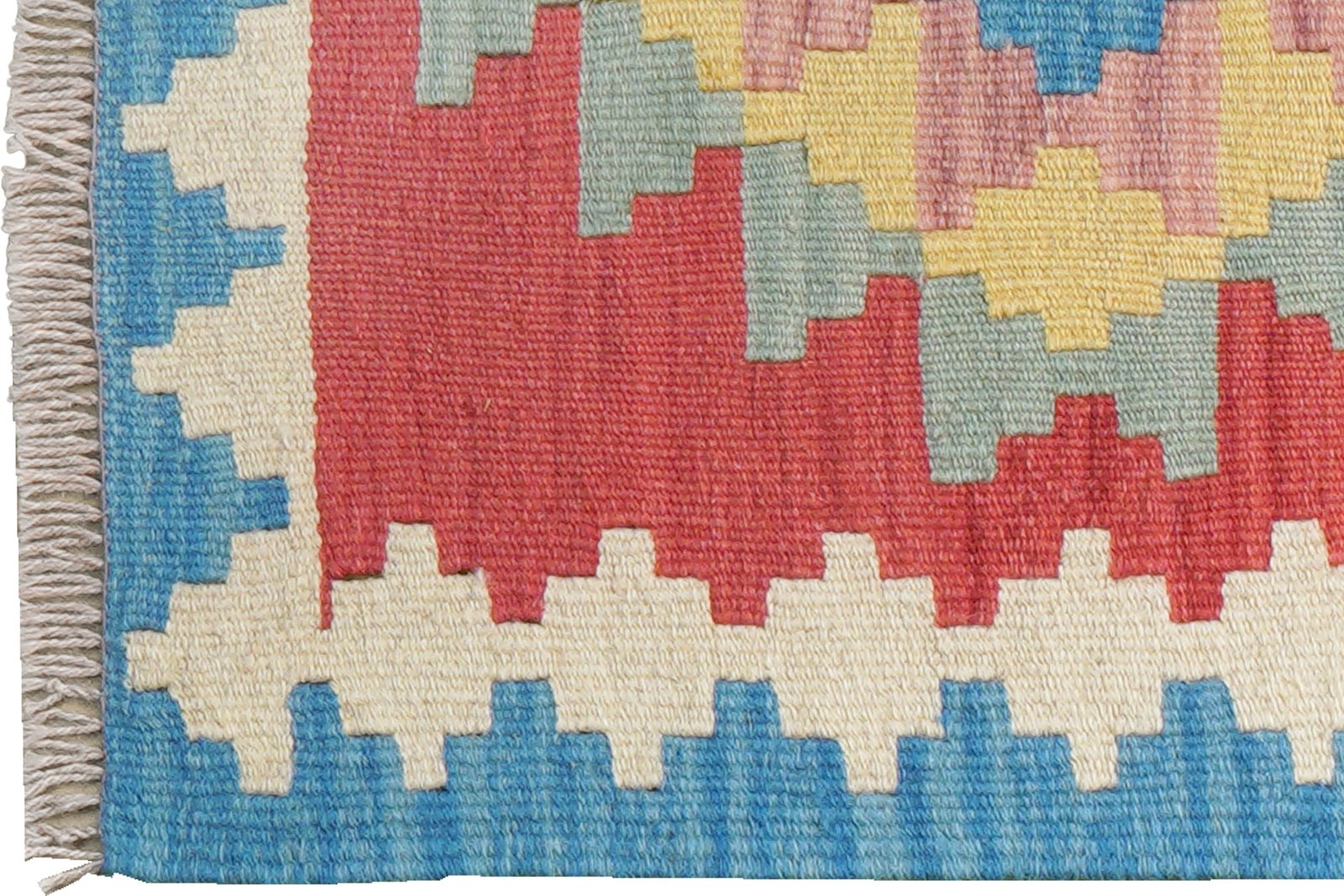 Kelim Gashgai — Handmade, 57x194 cm, Red, 100% Virgin Wool | View 3