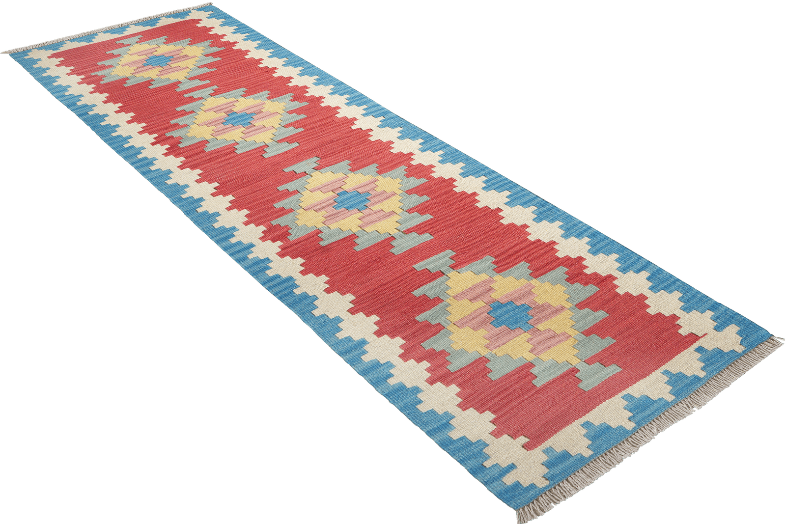 Kelim Gashgai — Handmade, 57x194 cm, Red, 100% Virgin Wool | View 4
