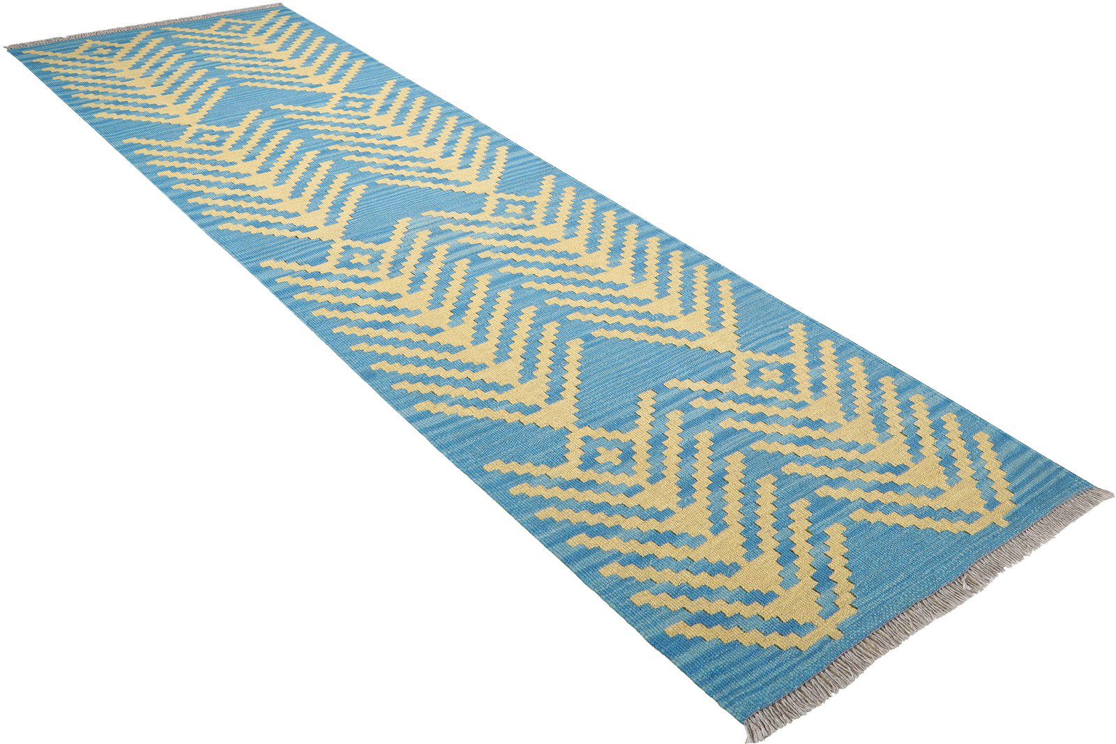 Kelim Gashgai — Handgefertigt, 206x63 cm, Blau, 100% Virgin Wool | View 5