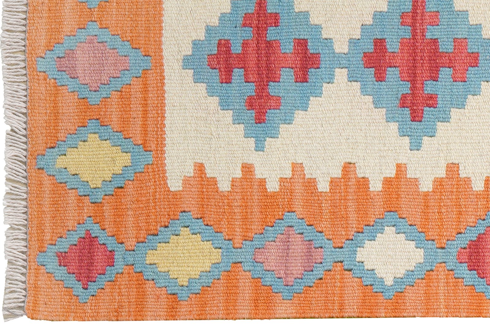 Kelim Gashgai — Handmade, 61x205 cm, Beige, 100% Virgin Wool | View 3