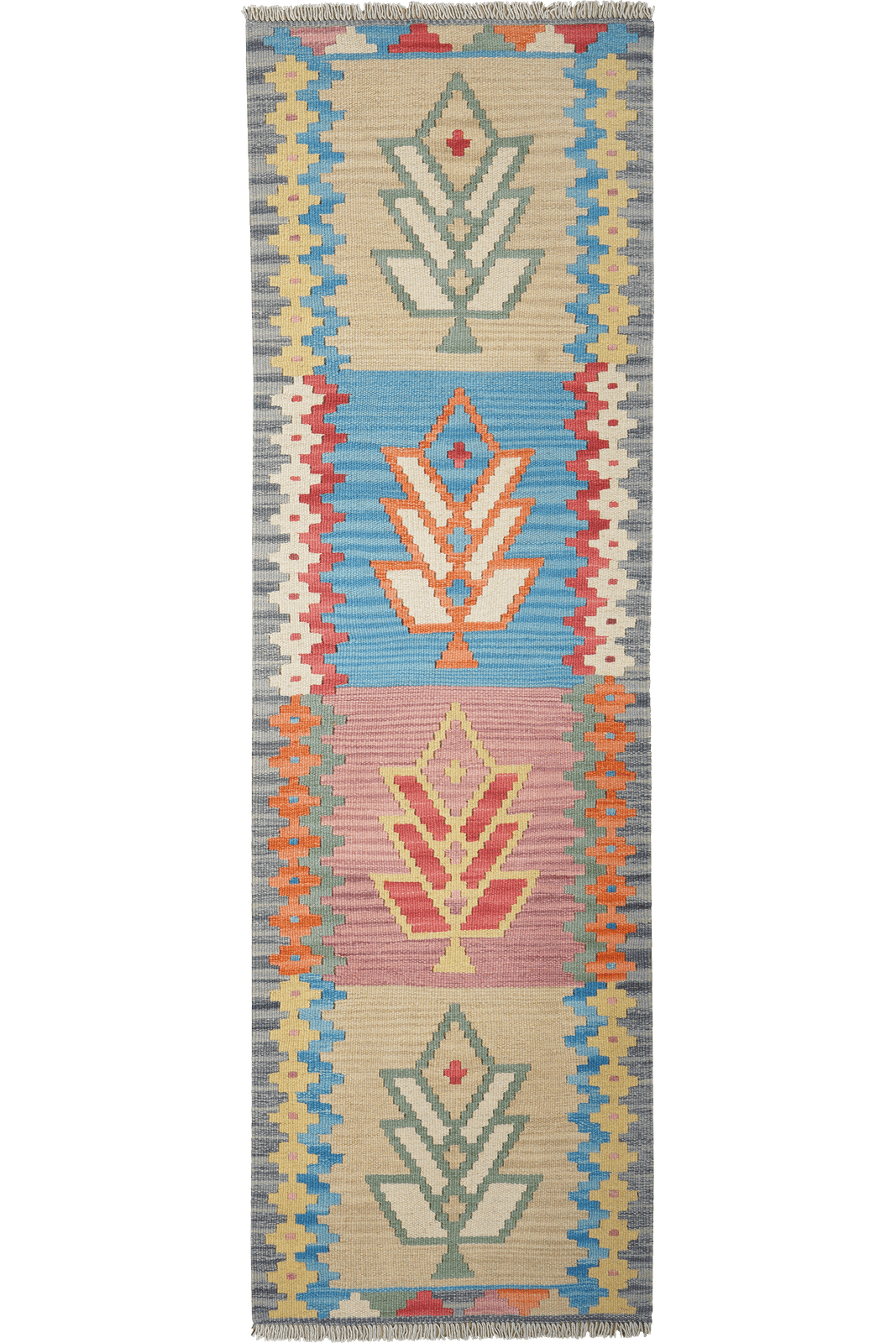 Kelim Gashgai — Handmade, 58x188 cm, Multicolor, 100% Virgin Wool | Main view