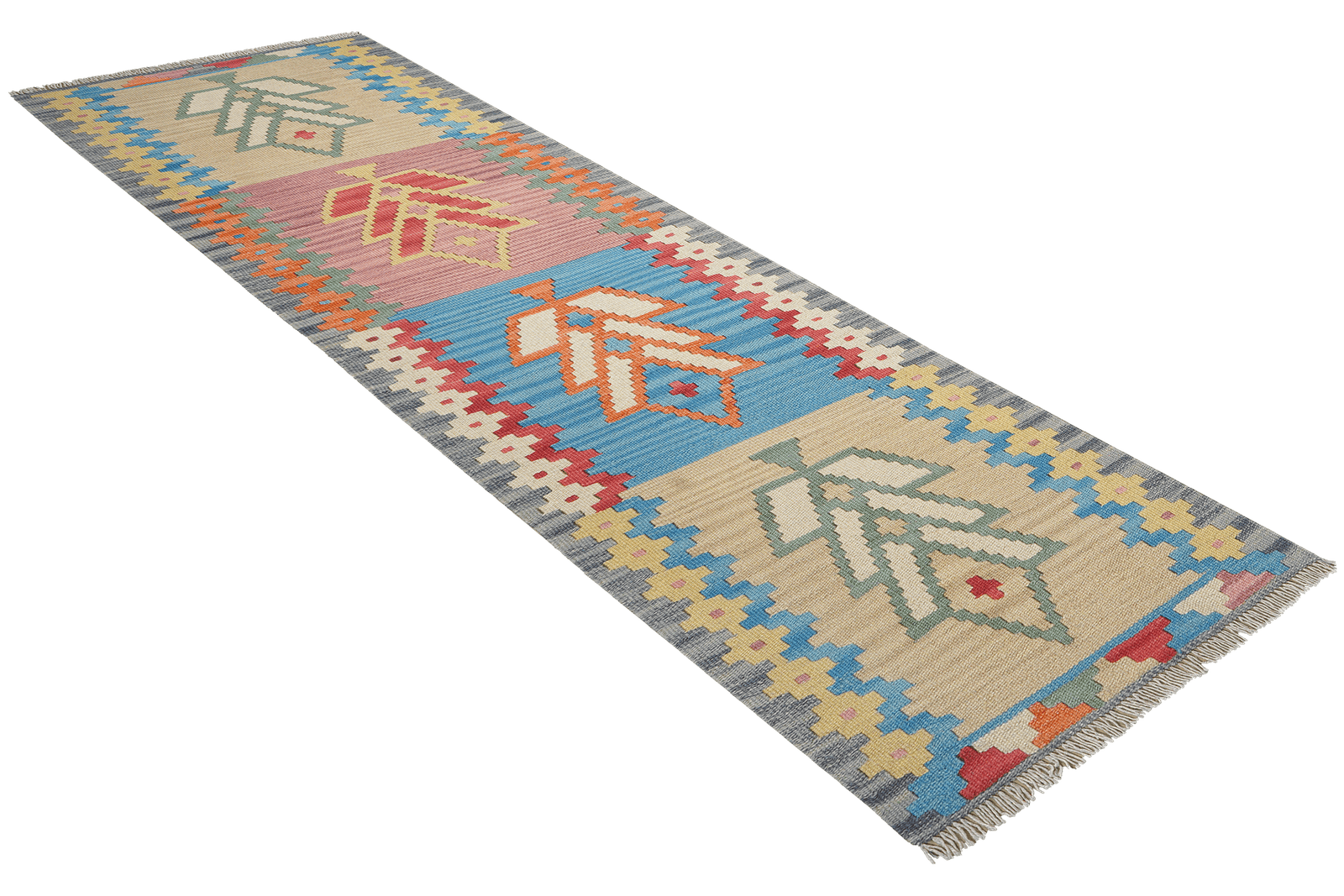 Kelim Gashgai — Handmade, 58x188 cm, Multicolor, 100% Virgin Wool | View 4