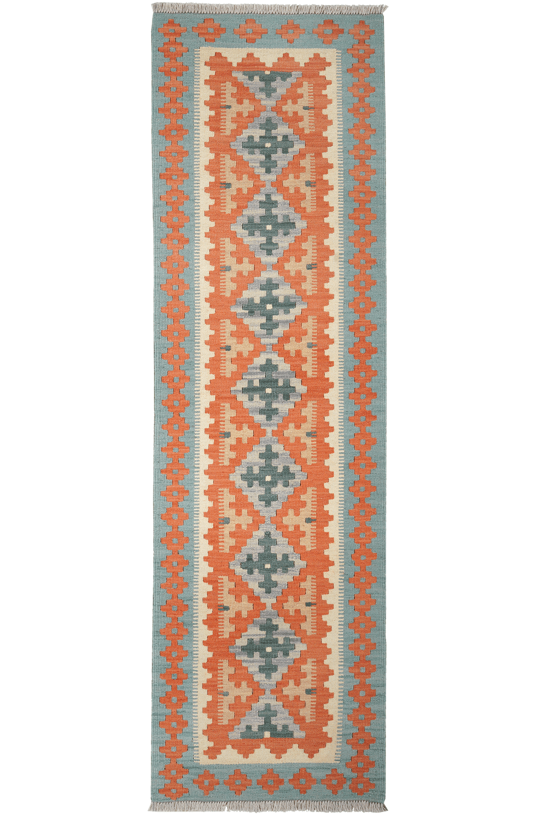 Kelim Gashgai — Handmade, 58x203 cm, Red, 100% Virgin Wool | Main view