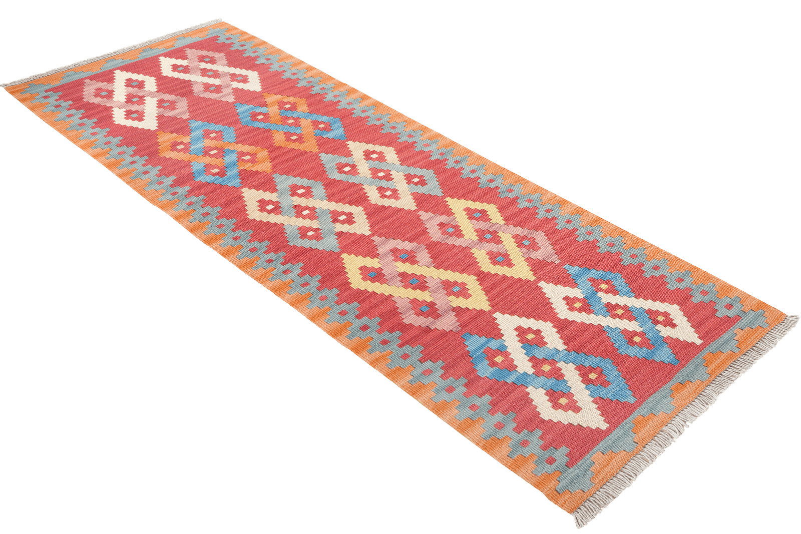 Kelim Gashgai — Handmade, 62x186 cm, Red, 100% Virgin Wool | View 4
