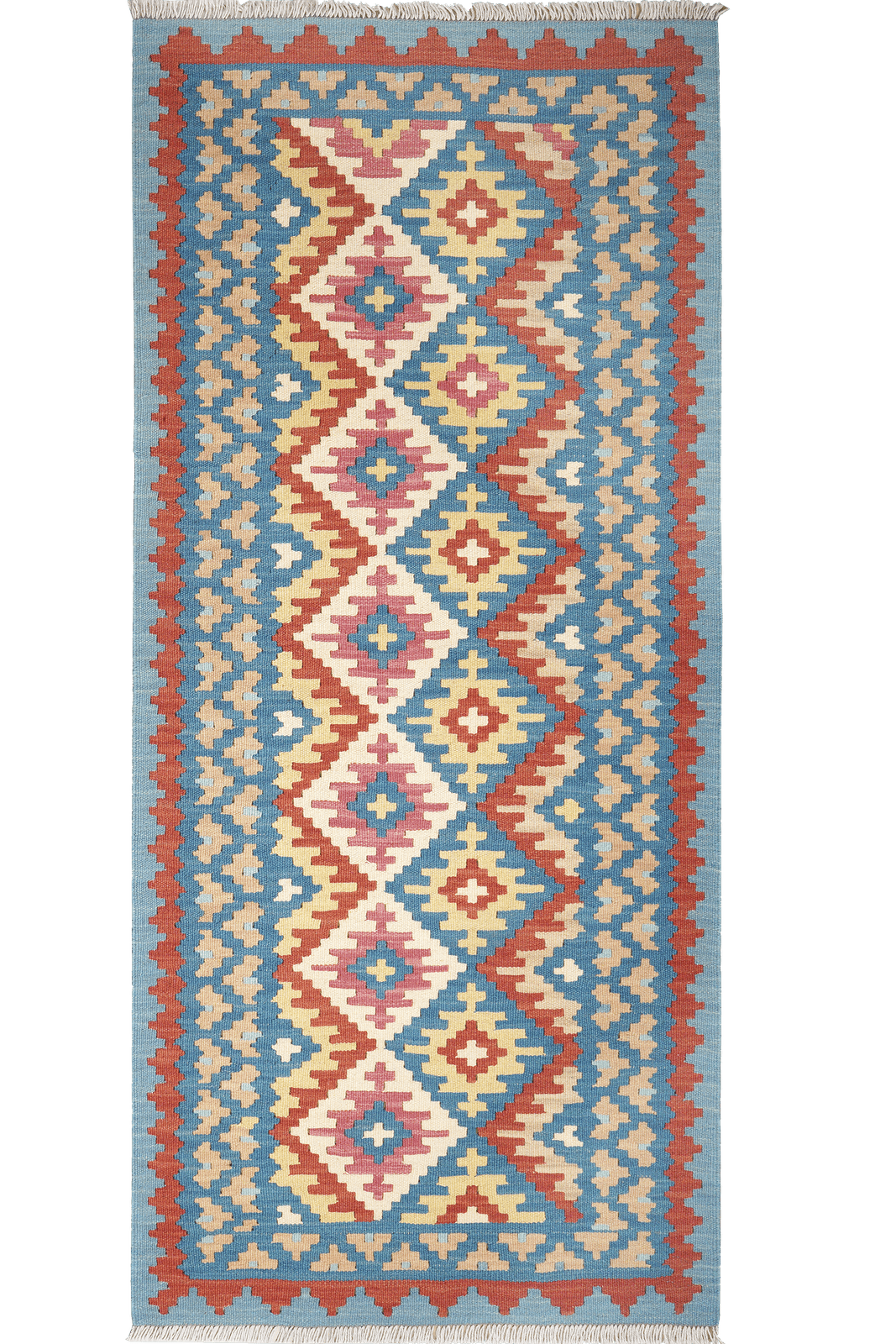 Kelim Gashgai — Handmade, 88x195 cm, Red, 100% Virgin Wool | Main view