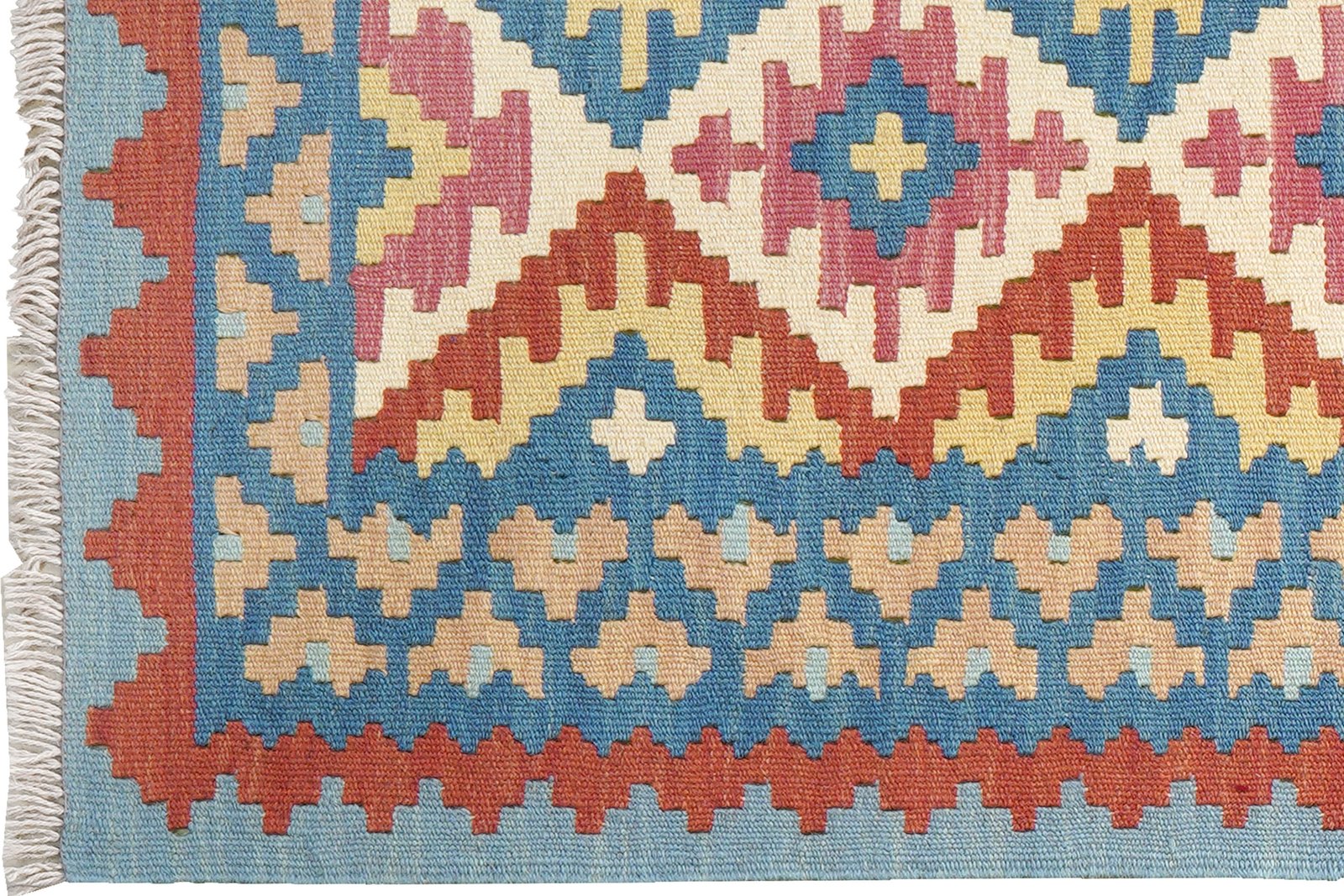 Kelim Gashgai — Handmade, 88x195 cm, Red, 100% Virgin Wool | View 3