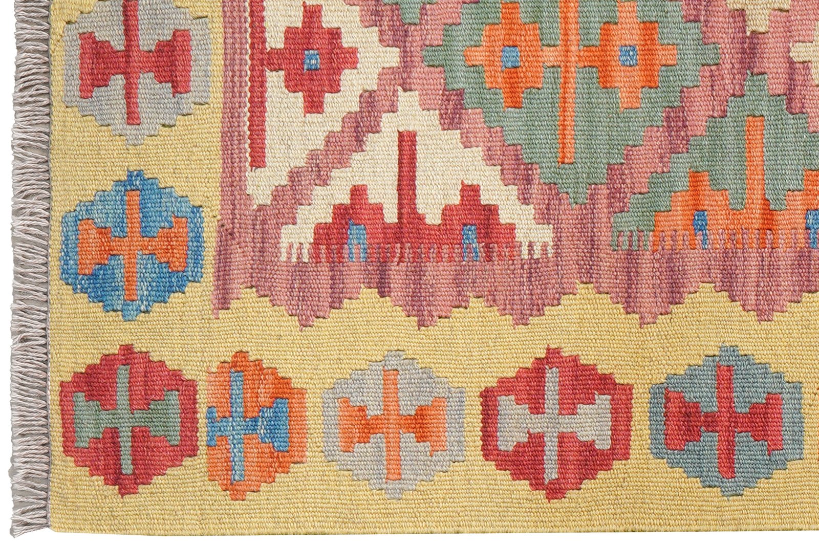 Kelim Gashgai — Handmade, 82x203 cm, Pink, 100% Virgin Wool | View 3