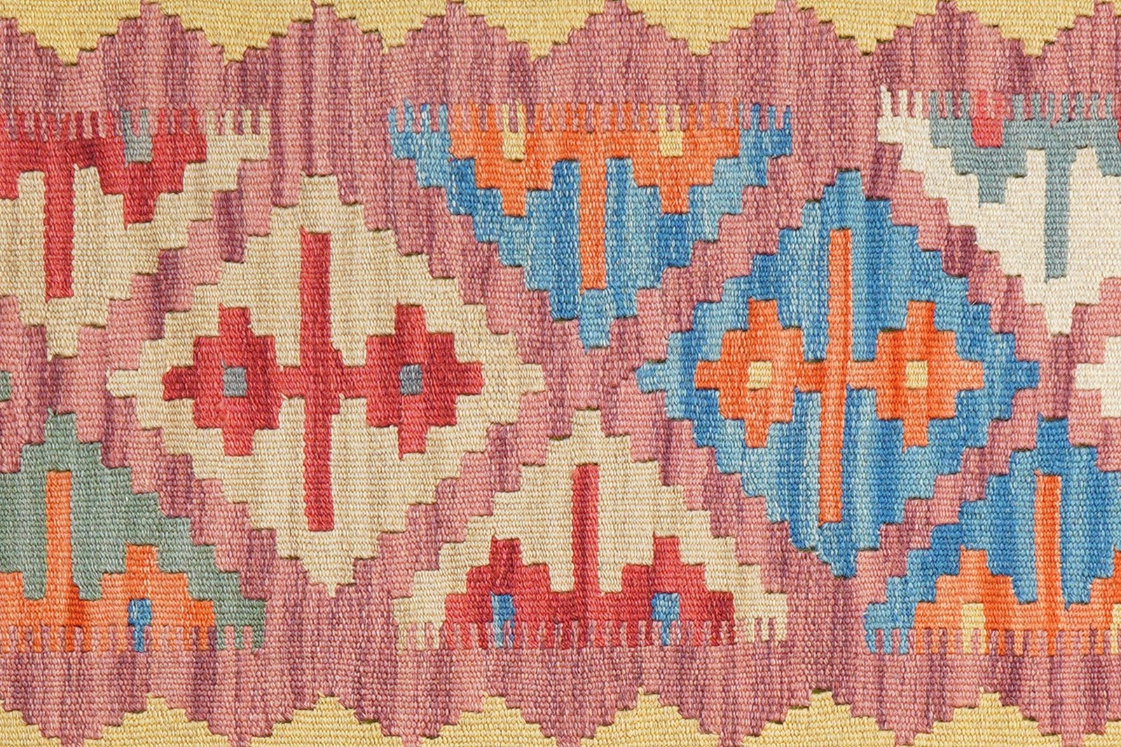 Kelim Gashgai — Handmade, 82x203 cm, Pink, 100% Virgin Wool | View 5