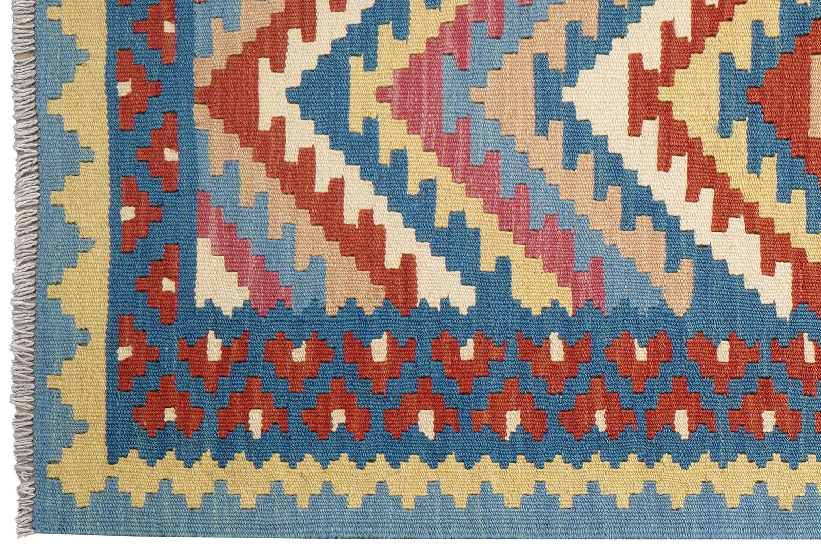 Kelim Gashgai — Handmade, 83x192 cm, Blue, 100% Virgin Wool | View 3