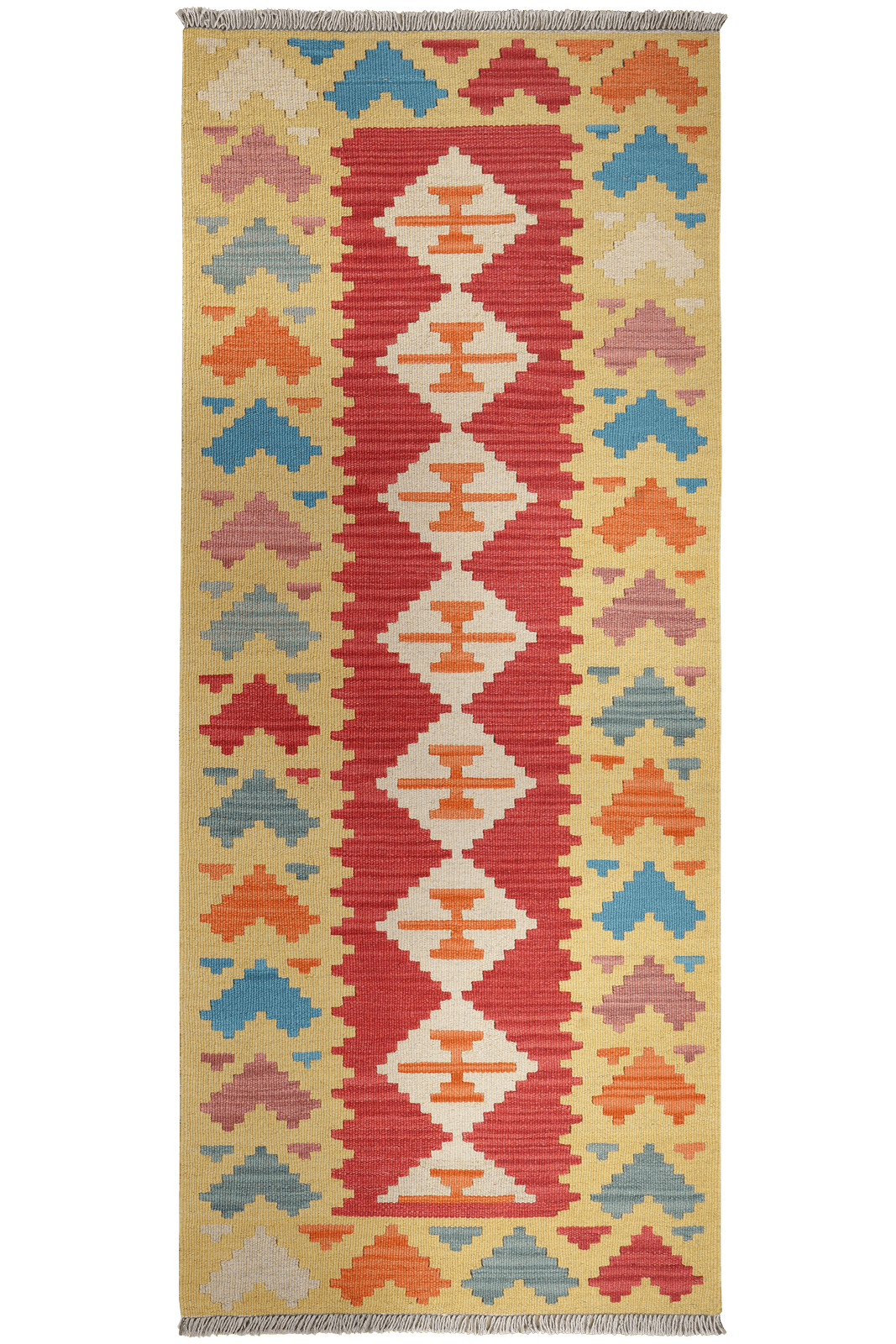 Kelim Gashgai — Handmade, 81x194 cm, Red, 100% Virgin Wool | Main view