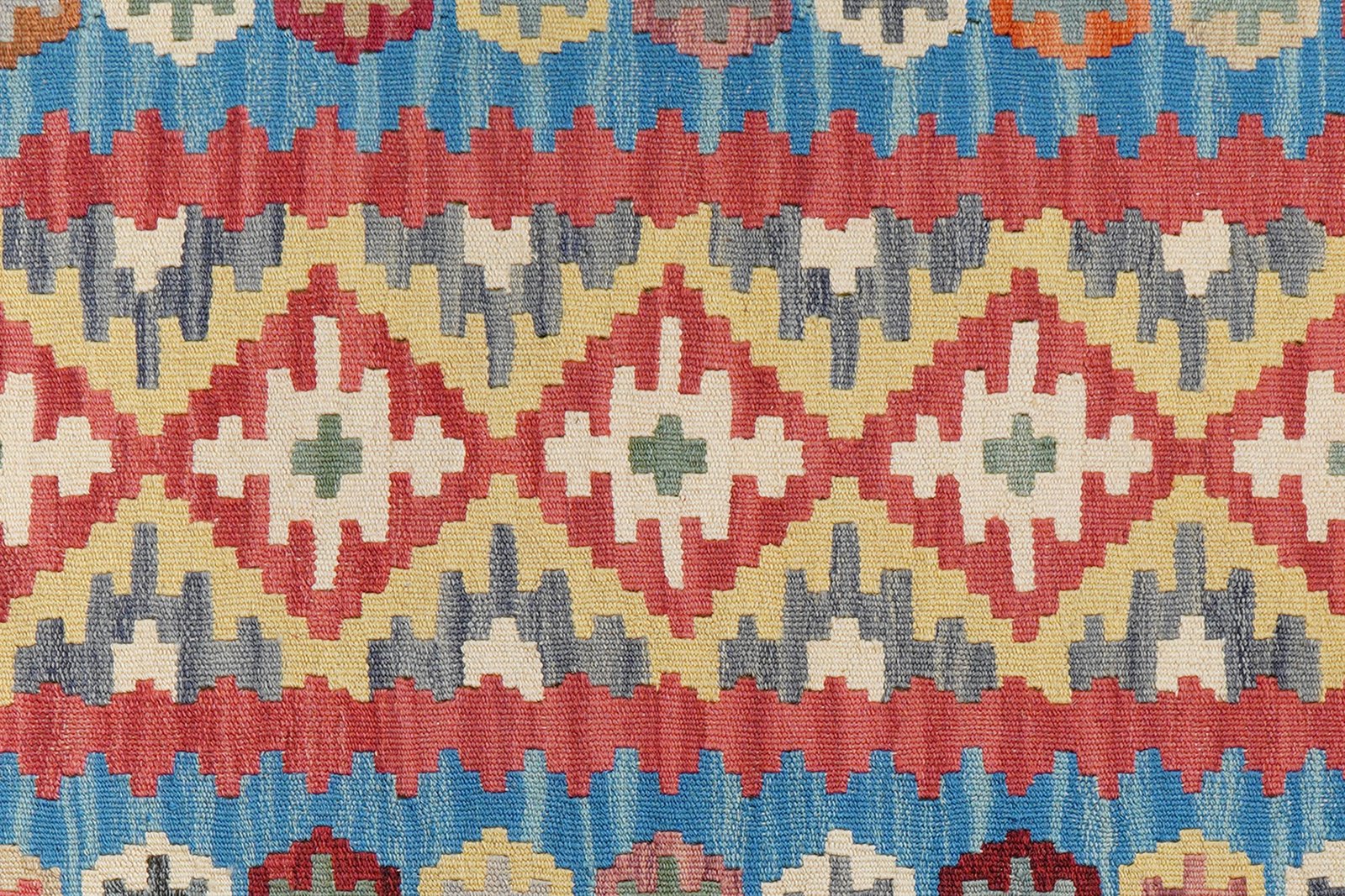 Kelim Gashgai — Handmade, 87x197 cm, Red, 100% Virgin Wool | View 5