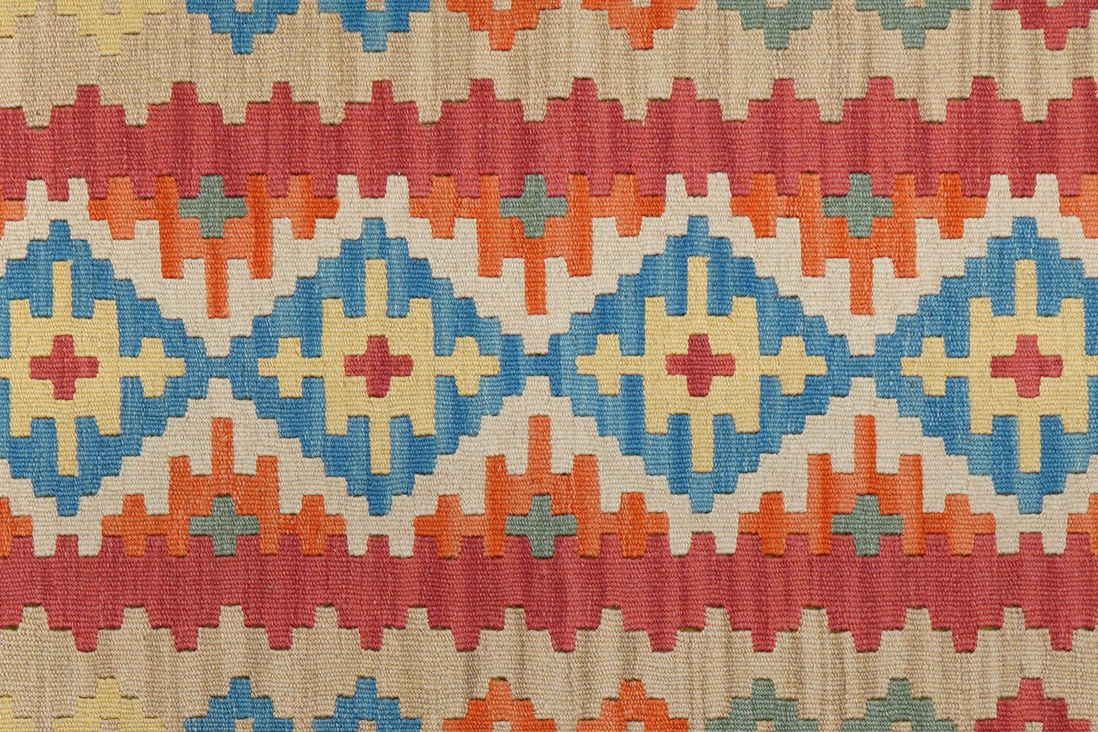 Kelim Gashgai — Handmade, 88x201 cm, Red, 100% Virgin Wool | View 5