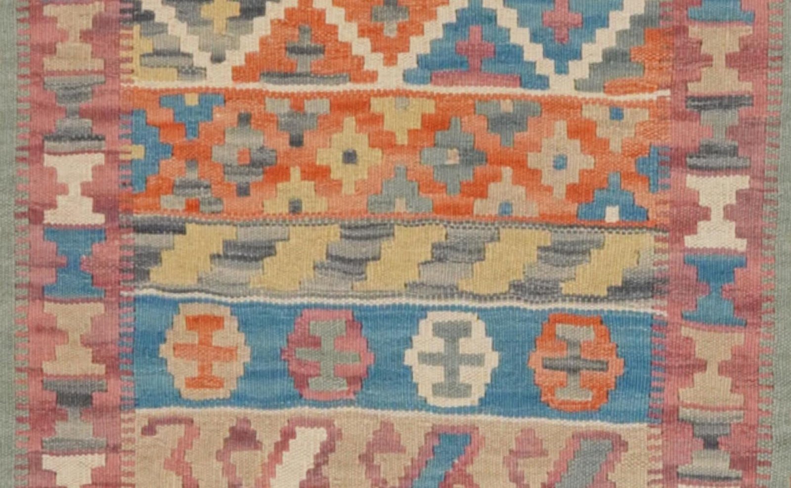 Kelim Gashgai — Handmade, 85x421 cm, Multicolor, 100% Virgin Wool | View 4