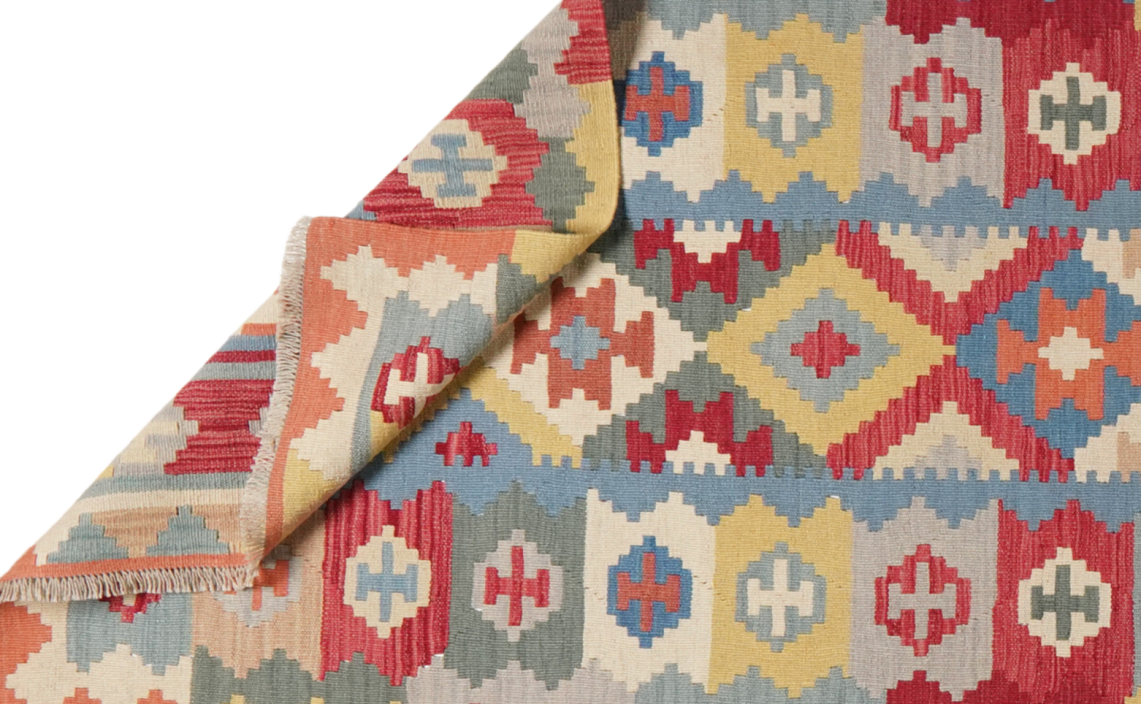 Kelim Gashgai — Handgefertigt, 398x106 cm, Bunt, 100% Virgin Wool | View 6