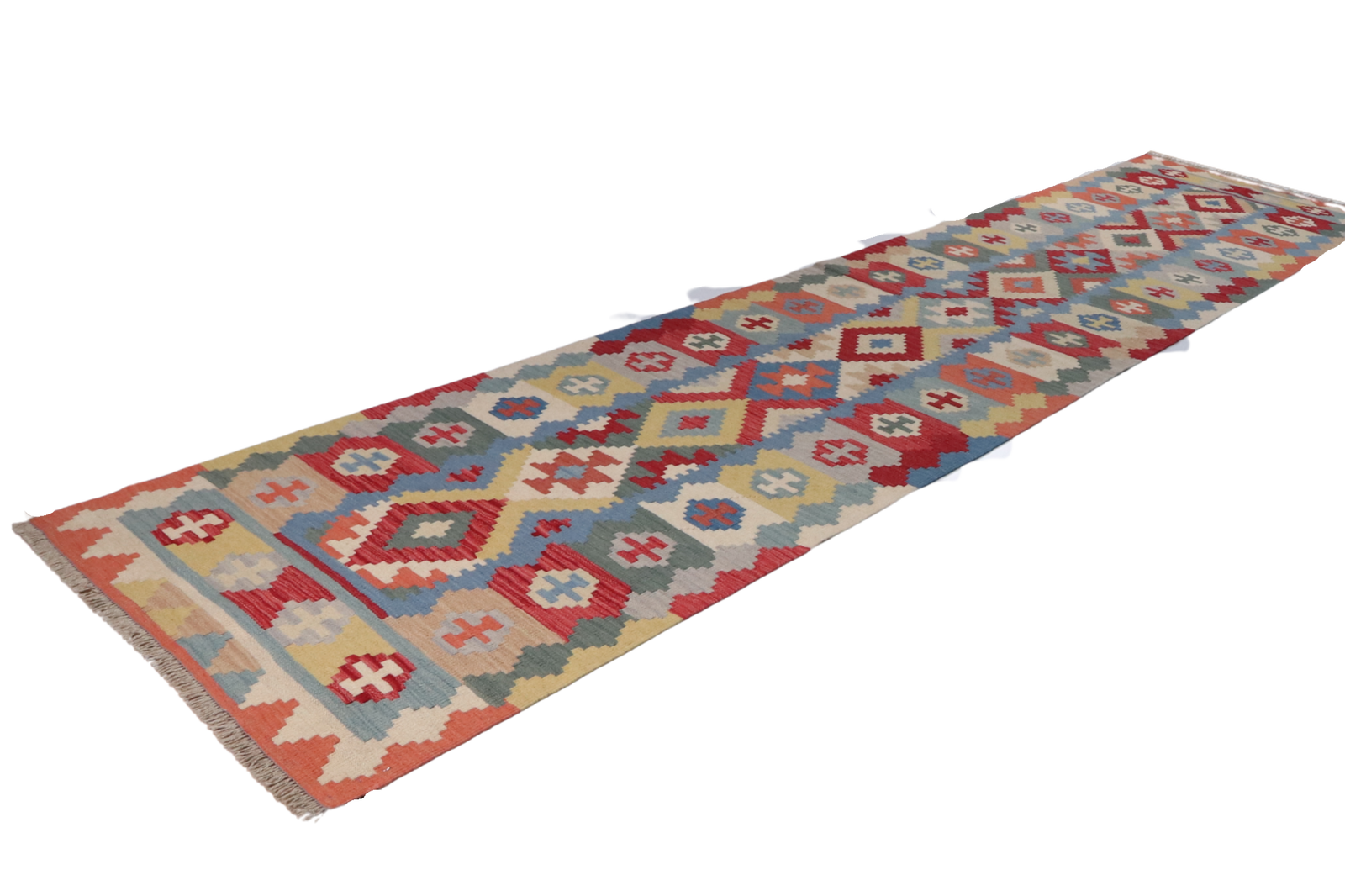 Kelim Gashgai — Handgefertigt, 398x106 cm, Bunt, 100% Virgin Wool | View 7