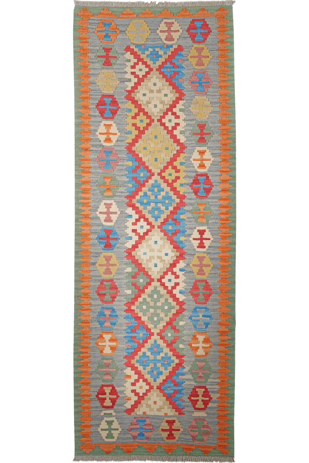 Kelim Gashgai — Handmade, 86x242 cm, Red, 100% Virgin Wool | Main view