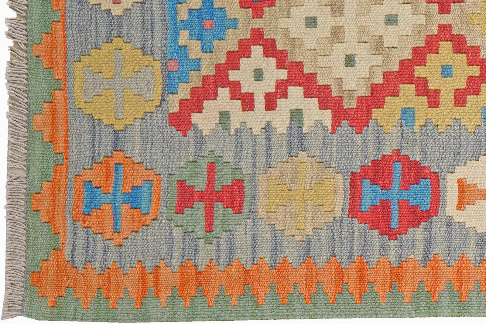 Kelim Gashgai — Handmade, 86x242 cm, Red, 100% Virgin Wool | View 3