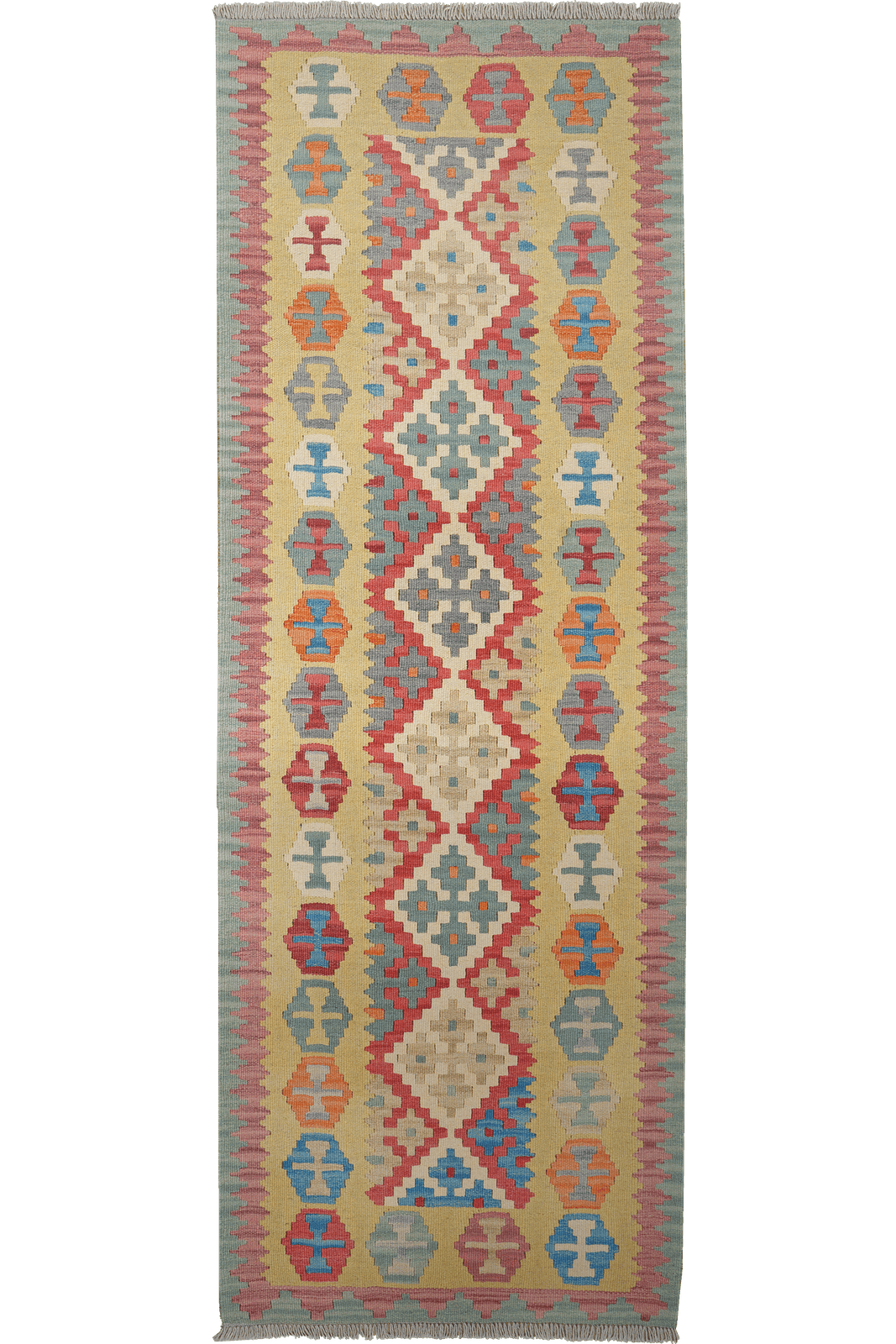 Kelim Gashgai — Handmade, 85x241 cm, Red, 100% Virgin Wool | Main view