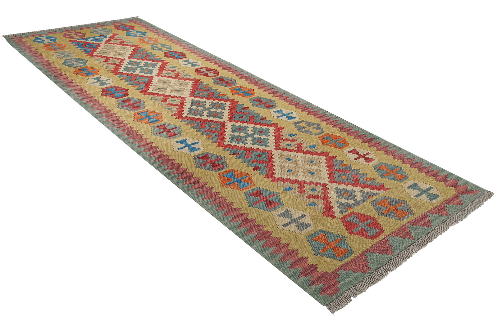 Kelim Gashgai — Handmade, 85x241 cm, Red, 100% Virgin Wool | View 4