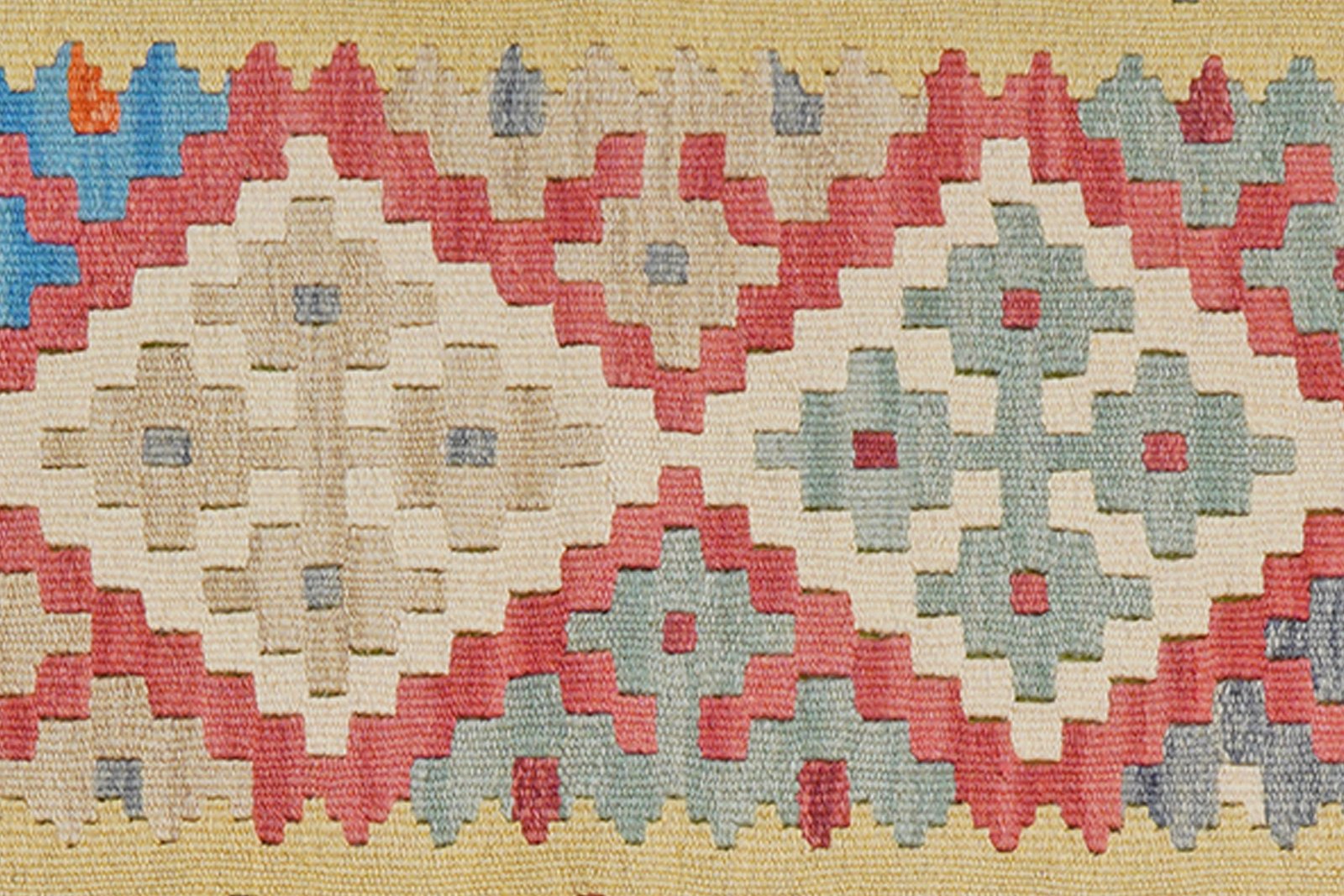 Kelim Gashgai — Handmade, 84x239 cm, Red, 100% Virgin Wool | View 5
