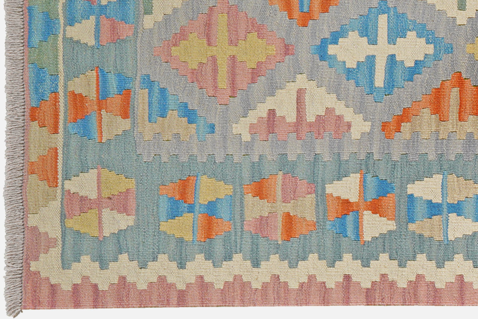 Kelim Gashgai — Handgefertigt, 289x86 cm, Grün, 100% Virgin Wool | View 4