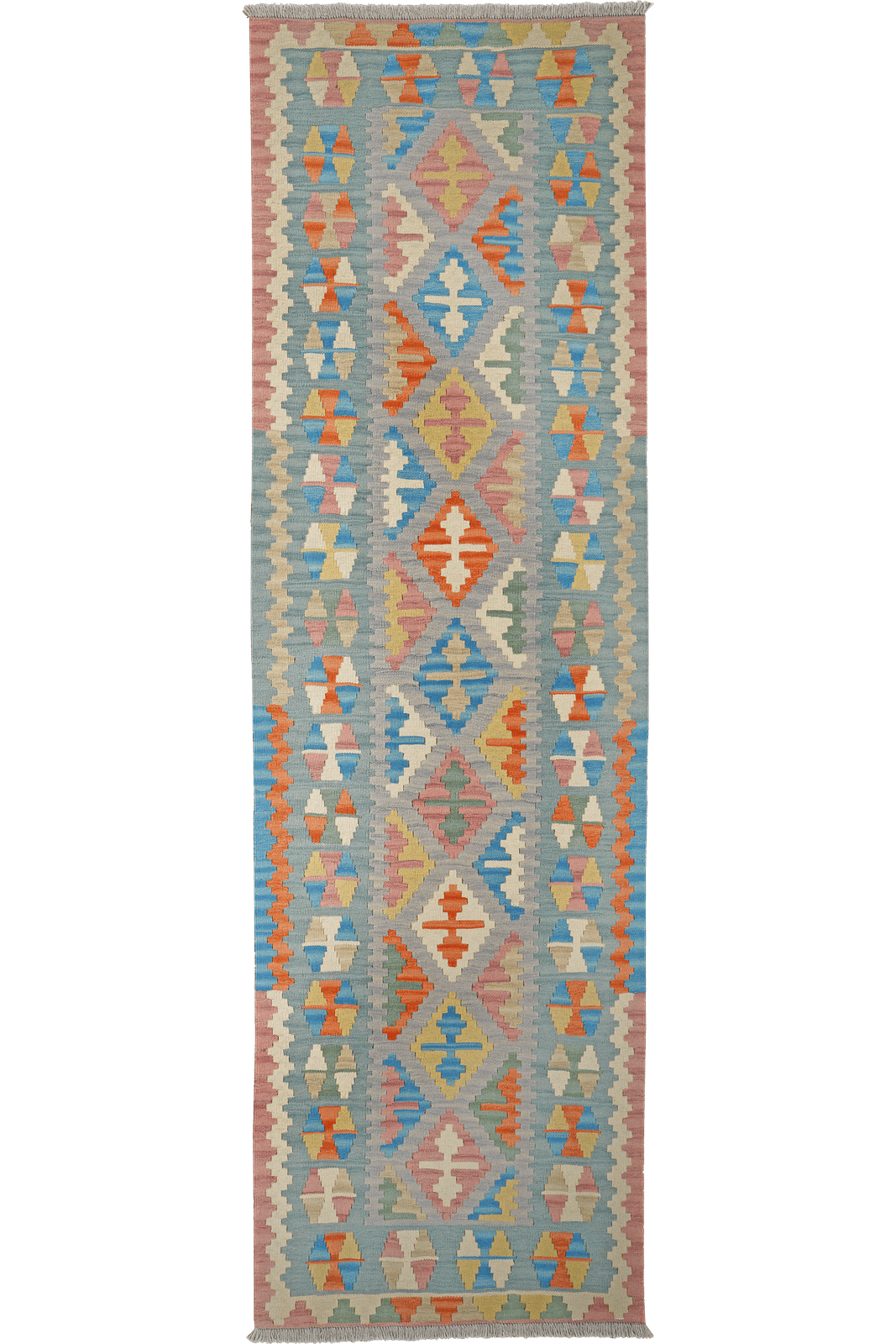 Kelim Gashgai — Handmade, 86x289 cm, Grey, 100% Virgin Wool | Main view