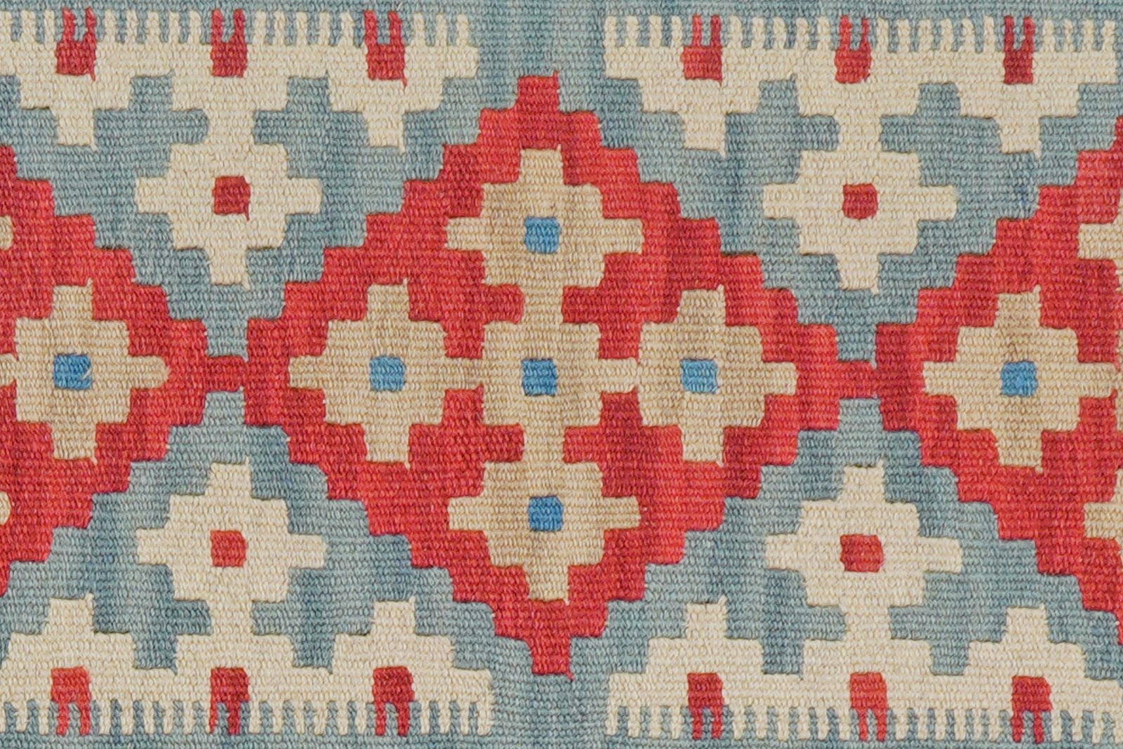 Kelim Gashgai — Handmade, 79x293 cm, Blue, 100% Virgin Wool | View 5