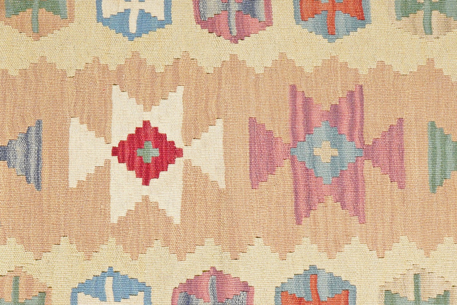 Kelim Gashgai — Handmade, 86x297 cm, Beige, 100% Virgin Wool | View 5