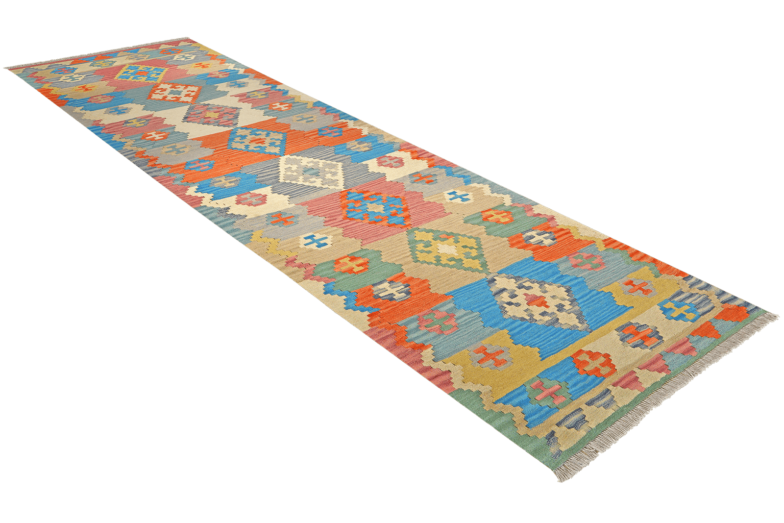 Kelim Gashgai — Handmade, 100x299 cm, Multicolor, 100% Virgin Wool | View 4