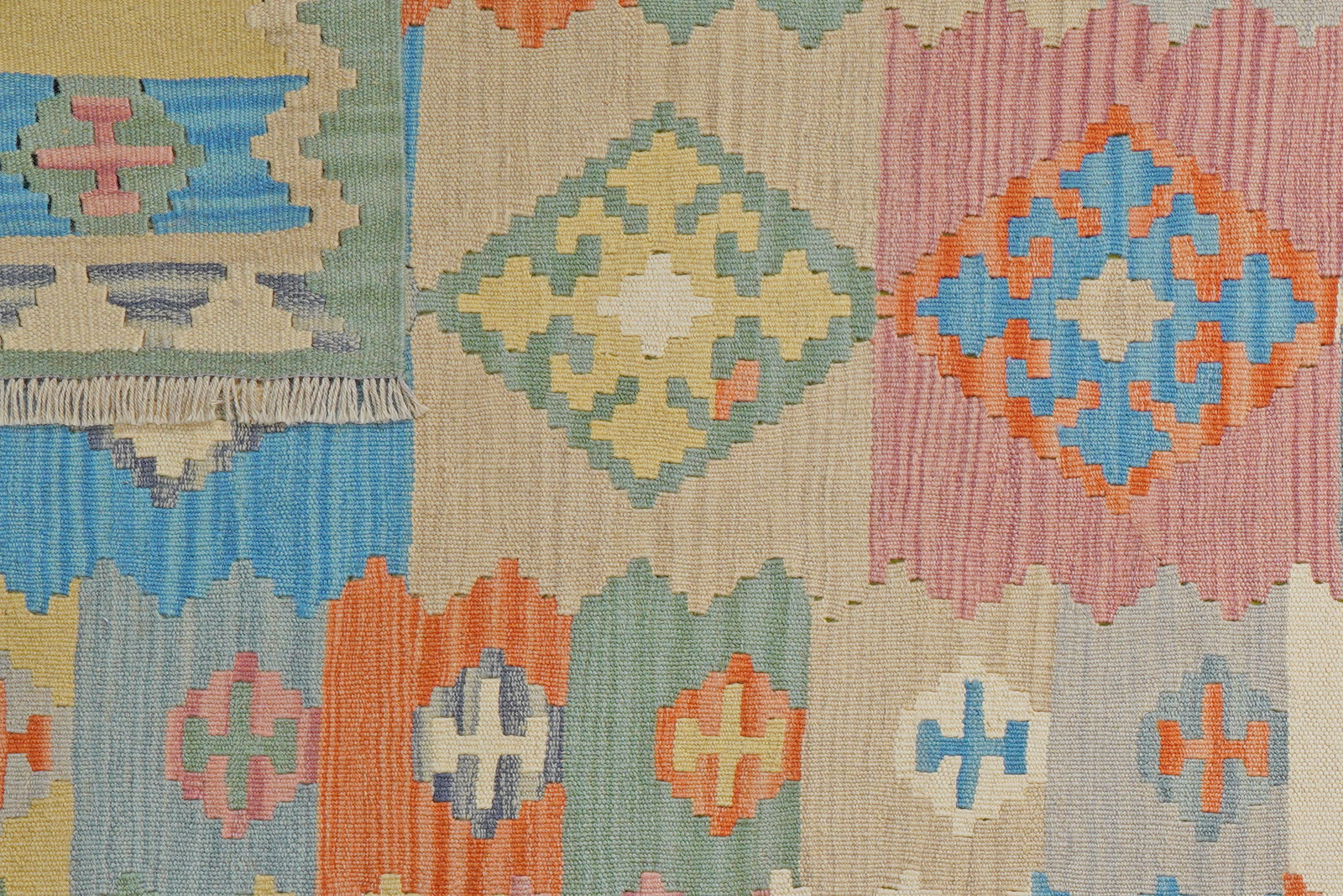 Kelim Gashgai — Handgefertigt, 299x100 cm, Bunt, 100% Virgin Wool | View 7