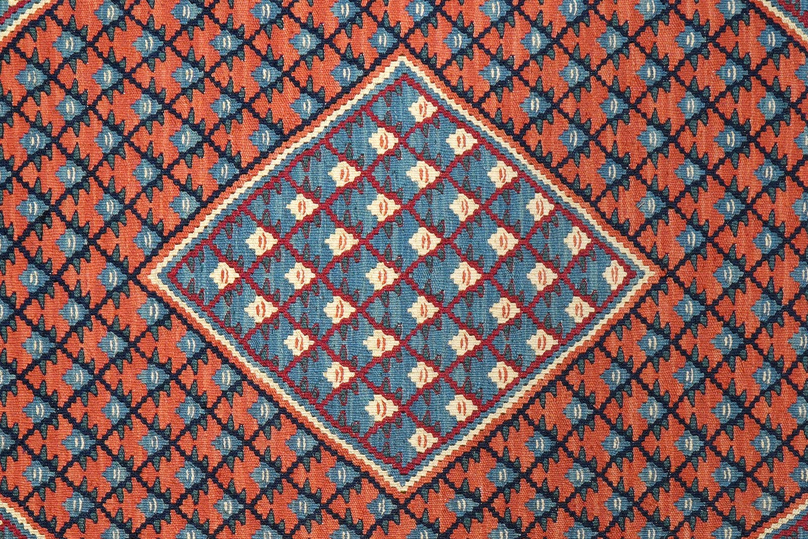 Kelim Senneh — Handmade, 107x157 cm, Red, 100% Virgin Wool | View 5