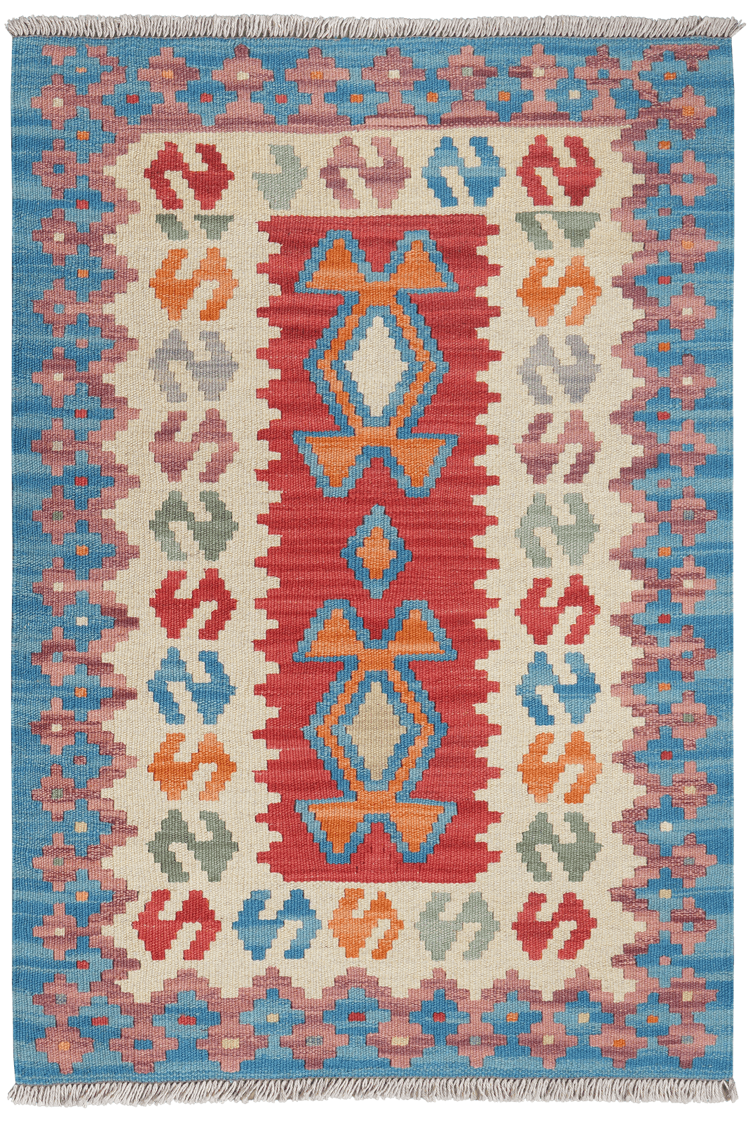 Kelim Gashgai — Handmade, 82x119 cm, Red, 100% Virgin Wool | Main view