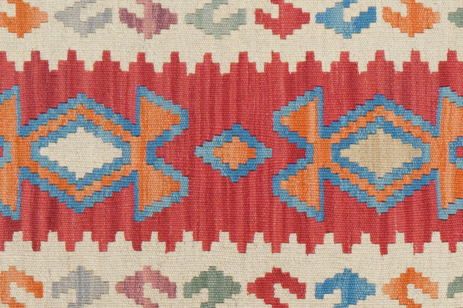 Kelim Gashgai — Handmade, 82x119 cm, Red, 100% Virgin Wool | View 5