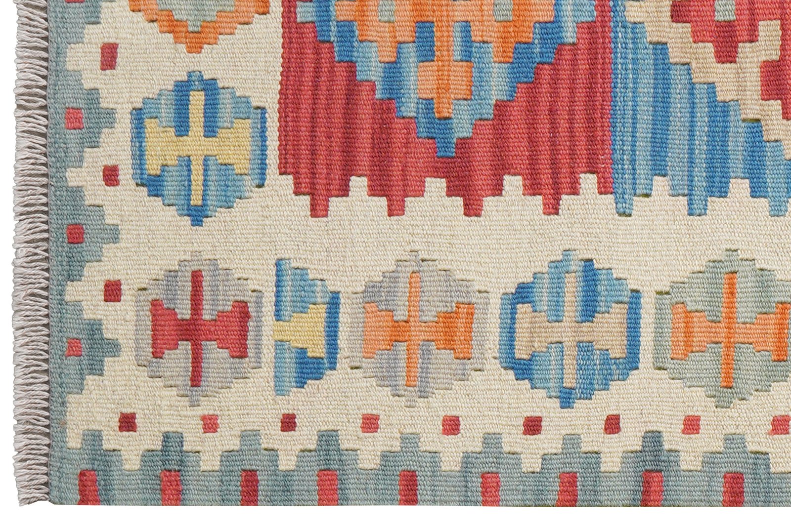 Kelim Gashgai — Handmade, 81x123 cm, Grey, 100% Virgin Wool | View 3
