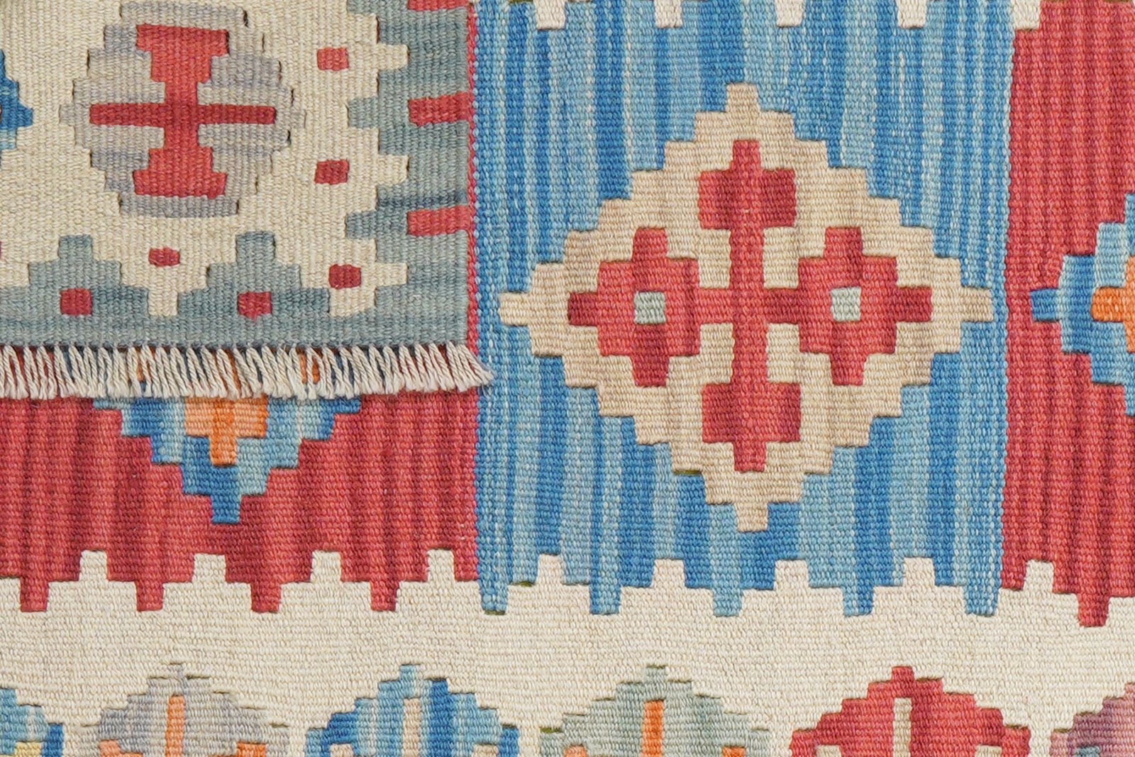 Kelim Gashgai — Handmade, 81x123 cm, Grey, 100% Virgin Wool | View 6