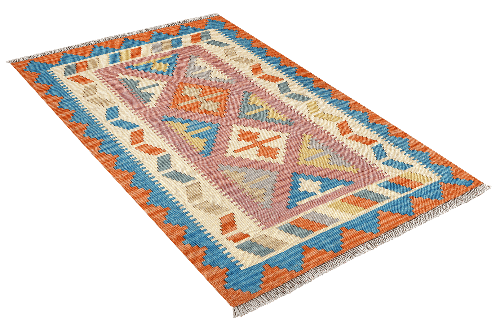 Kelim Gashgai — Handmade, 84x128 cm, Violett, 100% Virgin Wool | View 4