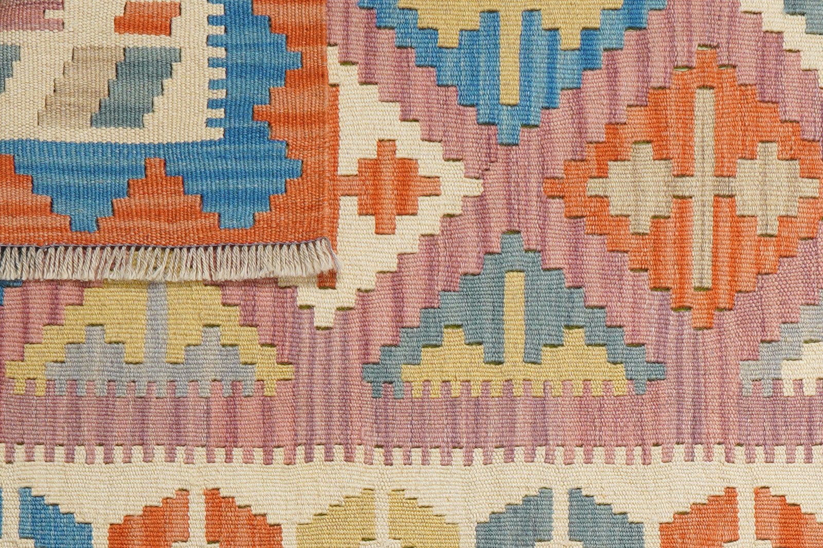 Kelim Gashgai — Handmade, 84x128 cm, Violett, 100% Virgin Wool | View 6