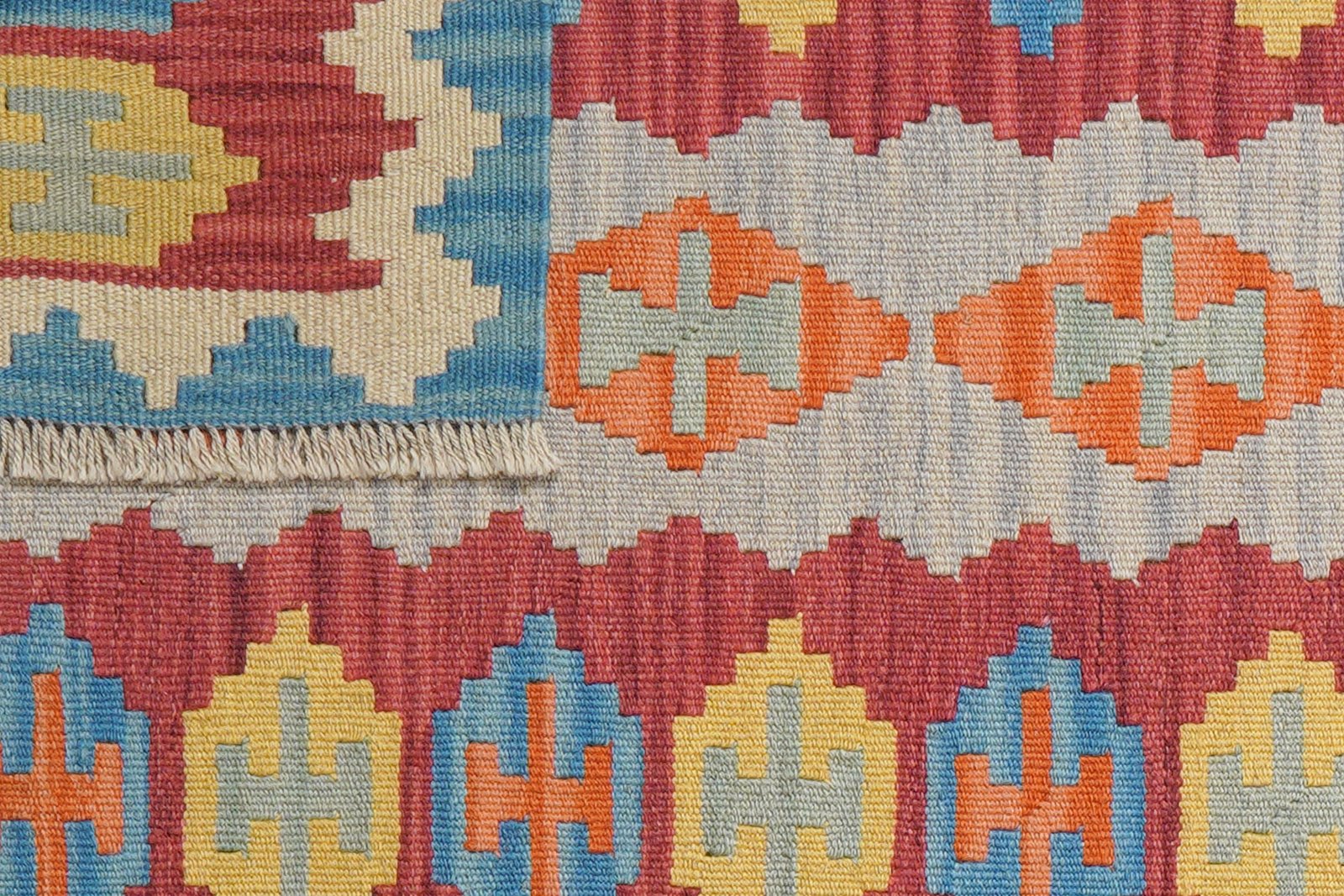 Kelim Gashgai — Handmade, 82x122 cm, Grey, 100% Virgin Wool | View 6