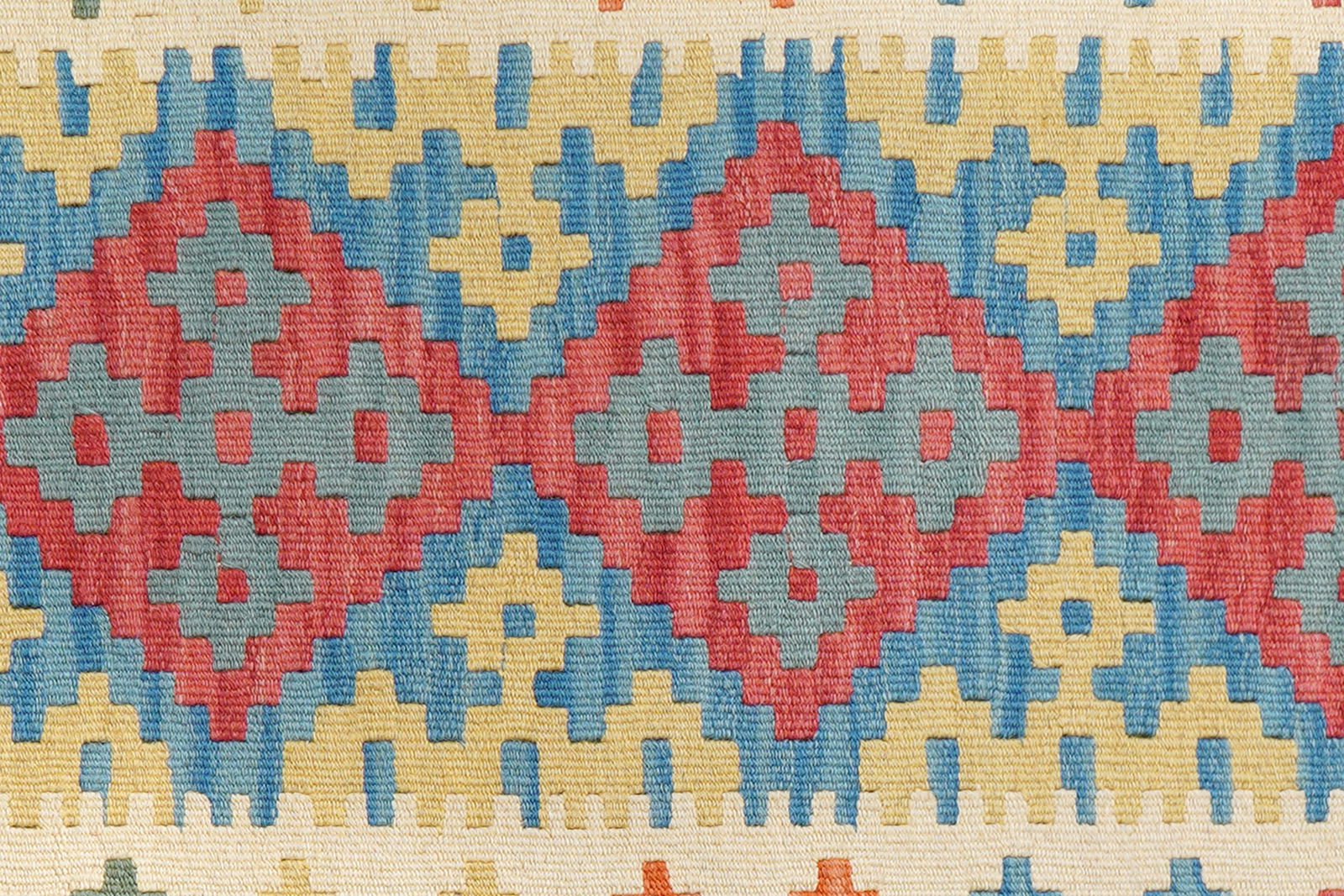 Kelim Gashgai — Handgefertigt, 128x85 cm, Beige, 100% Virgin Wool | View 6
