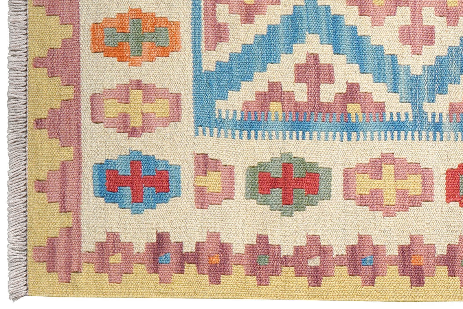 Kelim Gashgai — Handmade, 87x142 cm, Blue, 100% Virgin Wool | View 3