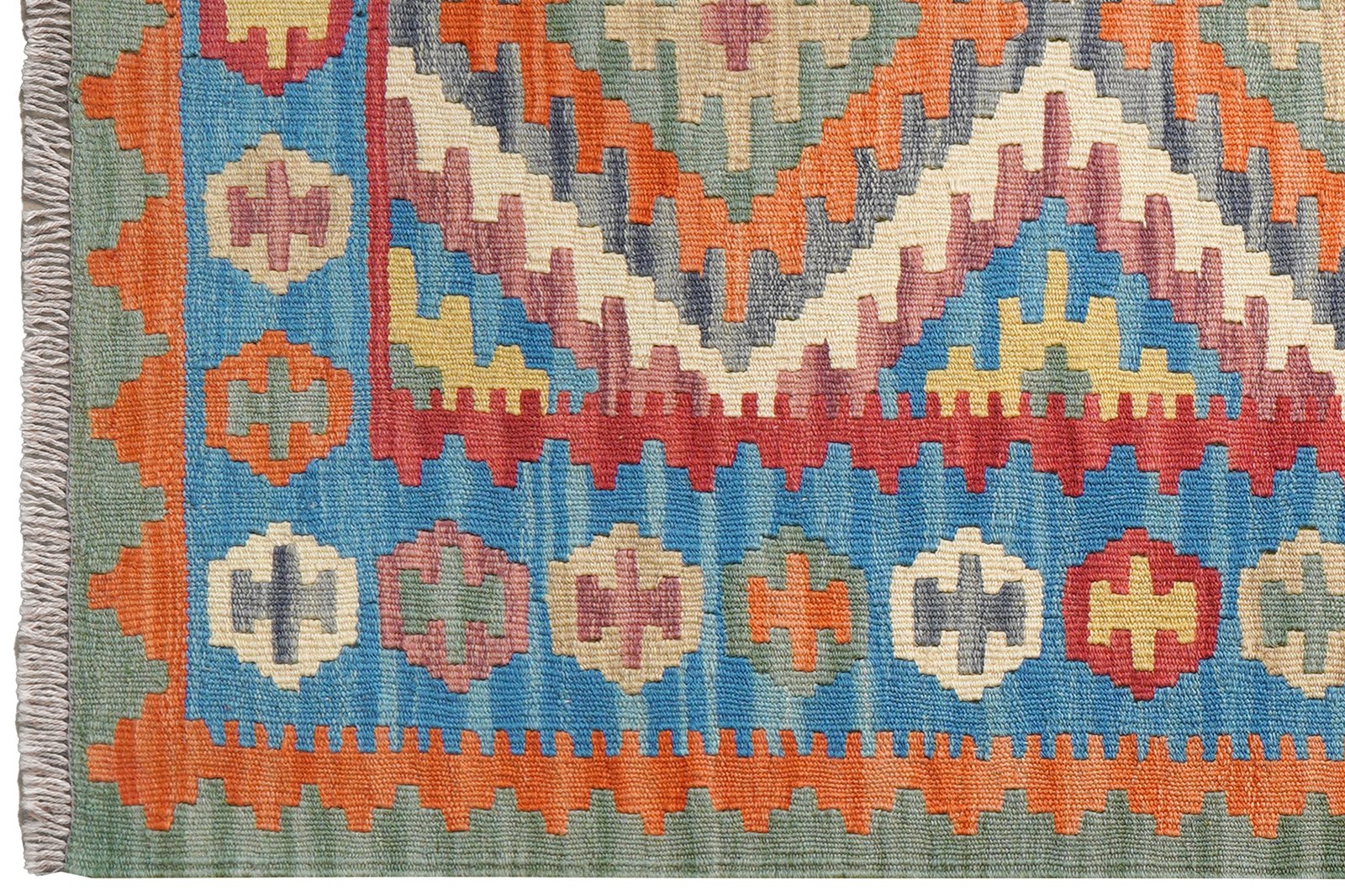 Kelim Gashgai — Handmade, 103x155 cm, Beige, 100% Virgin Wool | View 3