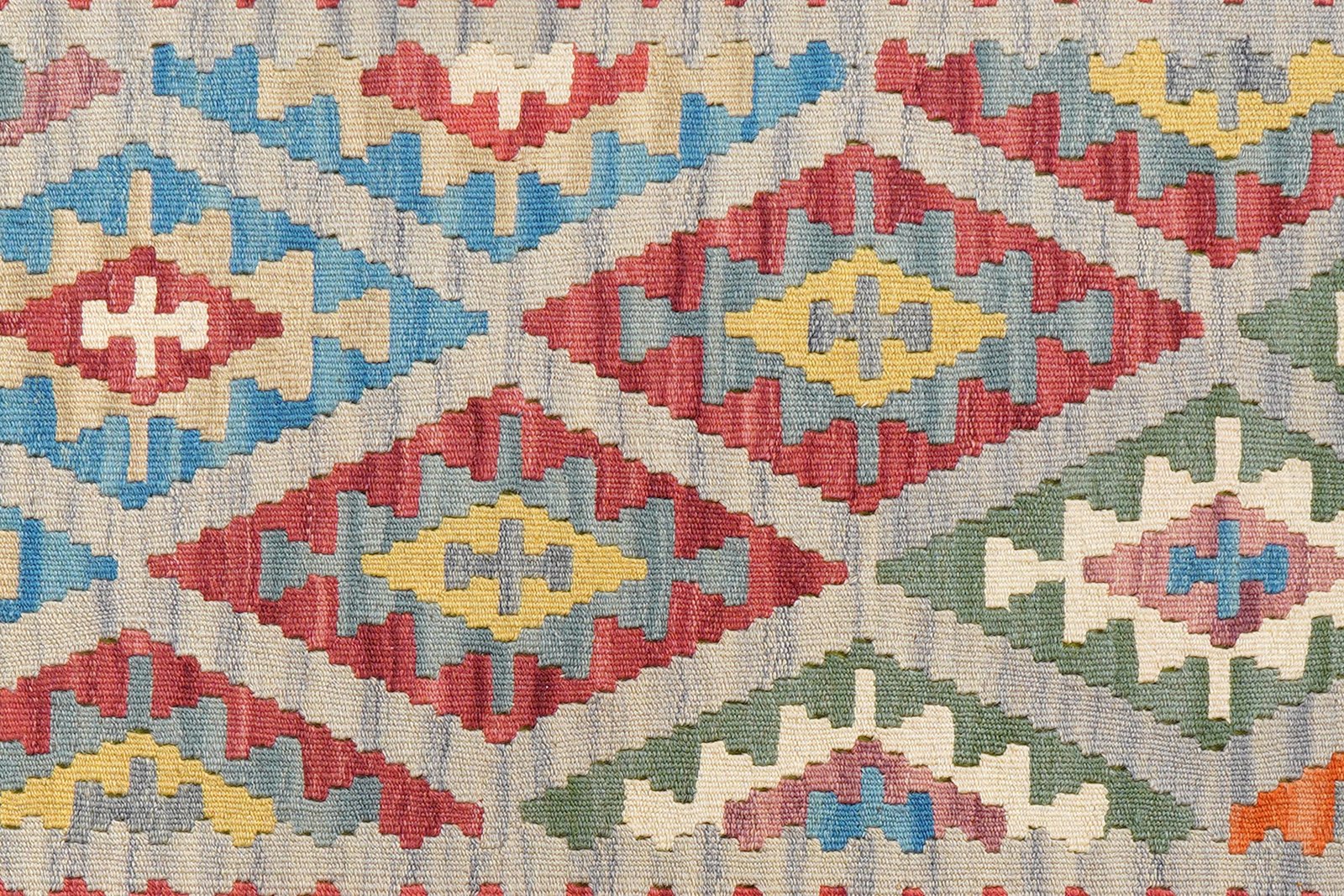 Kelim Gashgai — Handmade, 103x150 cm, Grey, 100% Virgin Wool | View 5