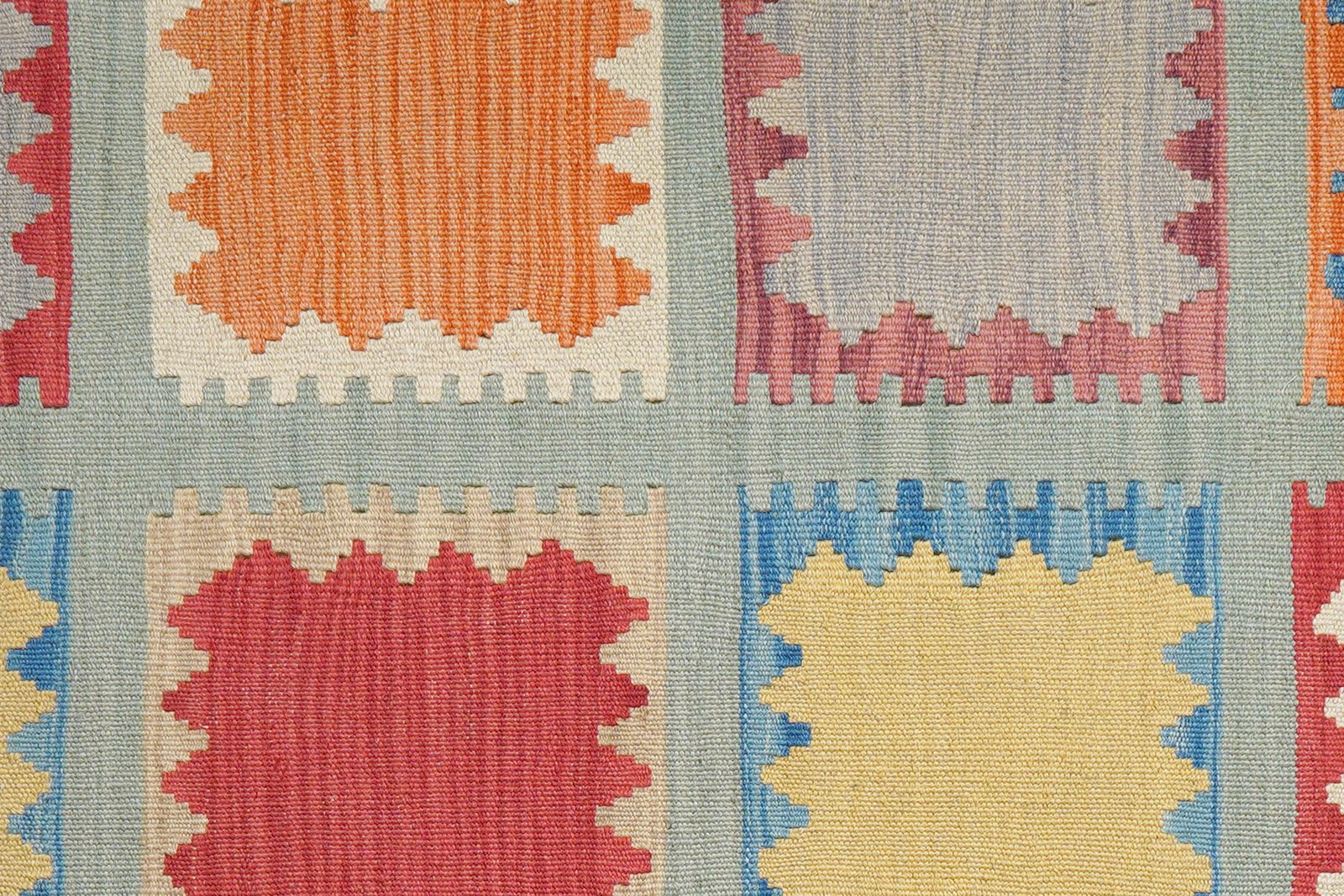 Kelim Gashgai — Handmade, 102x154 cm, Green, 100% Virgin Wool | View 5