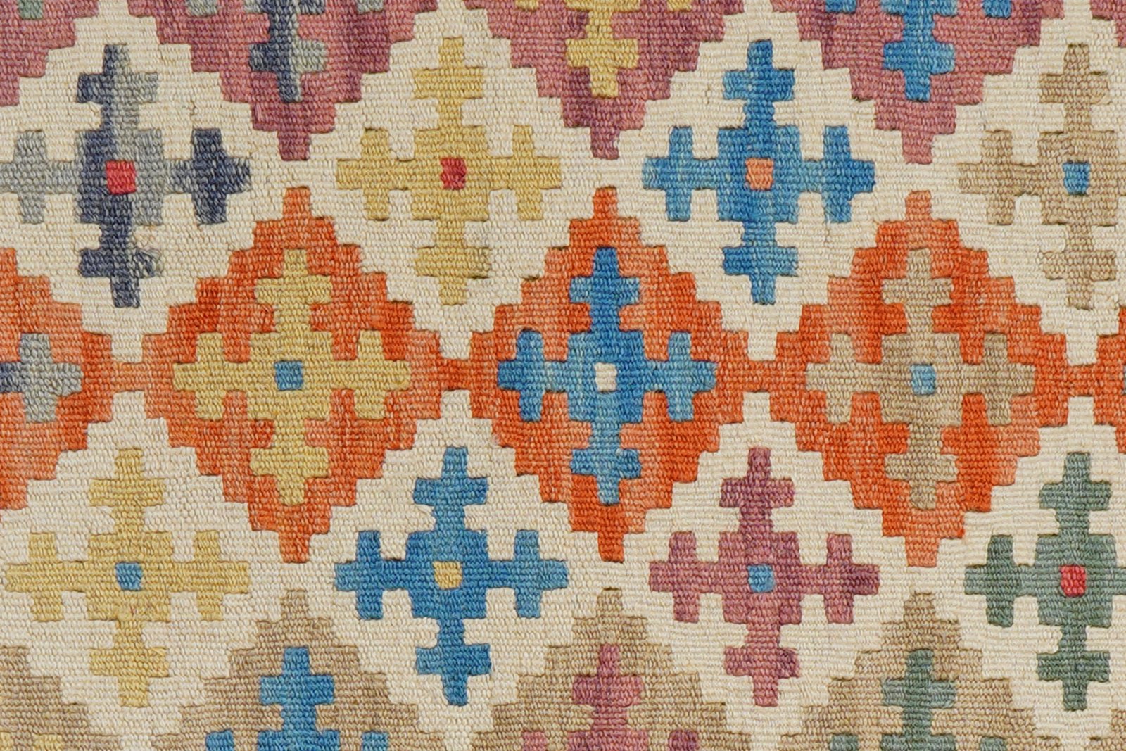 Kelim Gashgai — Handmade, 104x153 cm, Beige, 100% Virgin Wool | View 5