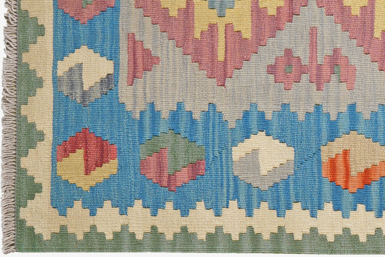 Kelim Gashgai — Handmade, 101x148 cm, Grey, 100% Virgin Wool | View 3