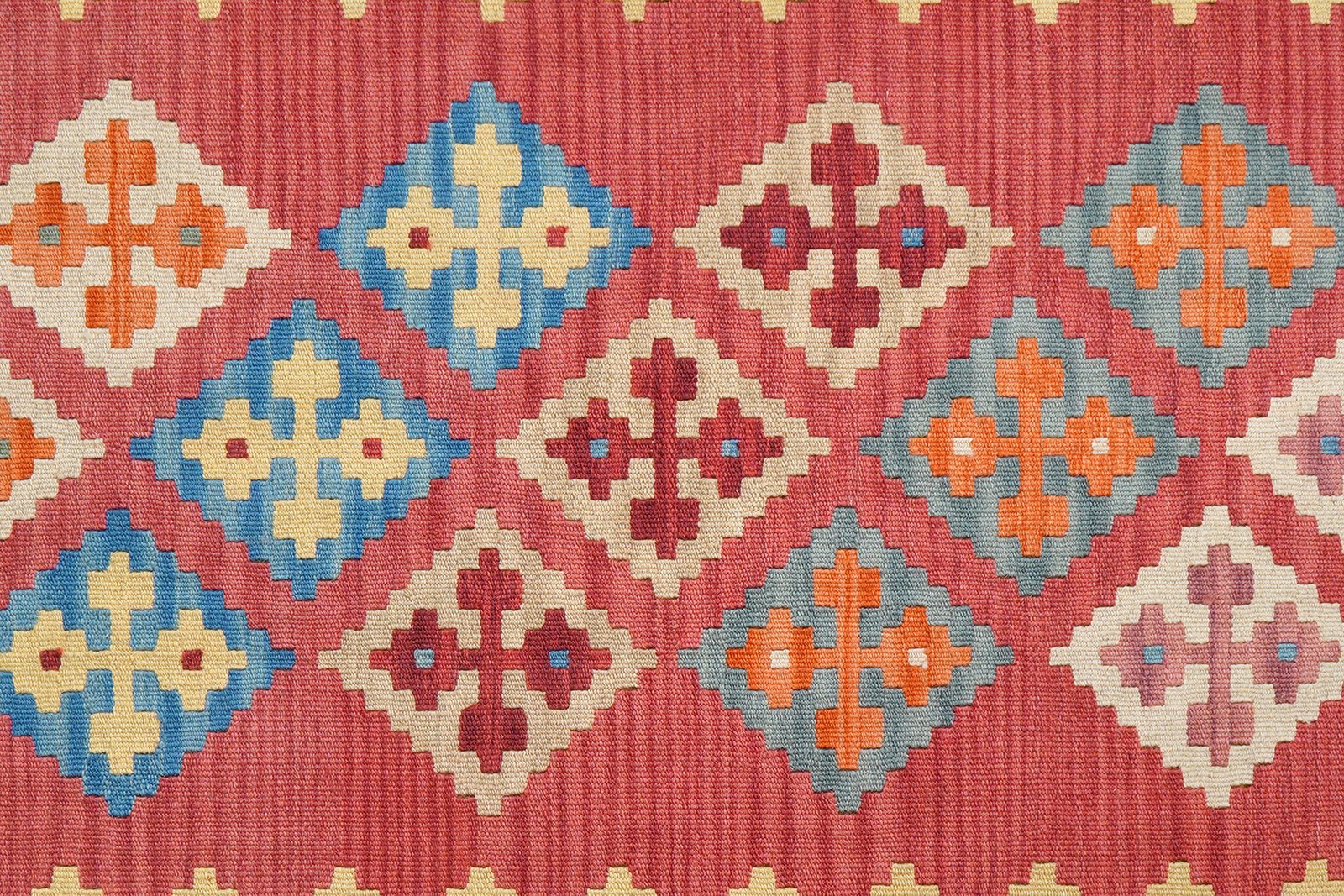 Kelim Gashgai — Handmade, 129x182 cm, Red, 100% Virgin Wool | View 5