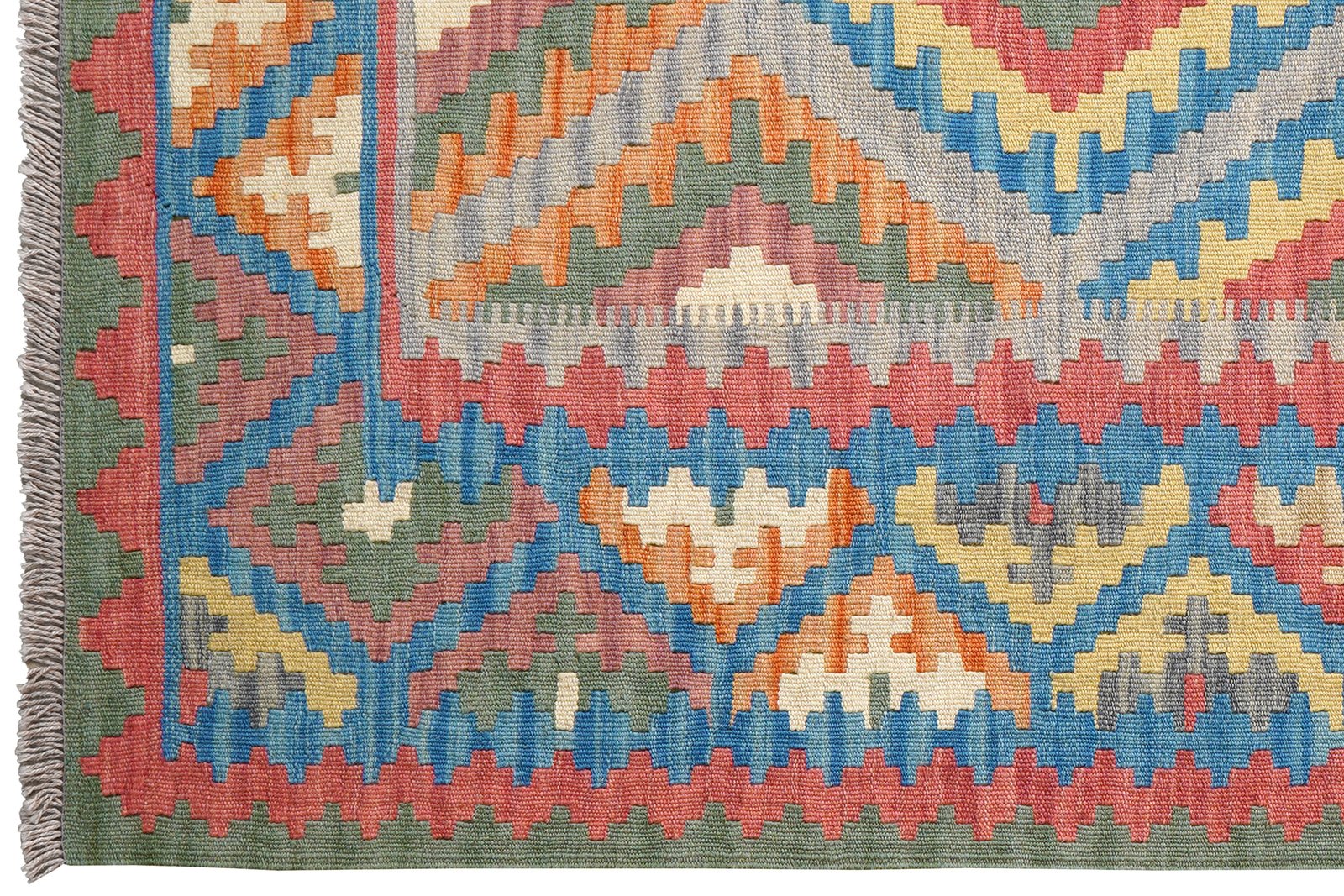 Kelim Gashgai — Handmade, 123x175 cm, Grey, 100% Virgin Wool | View 3